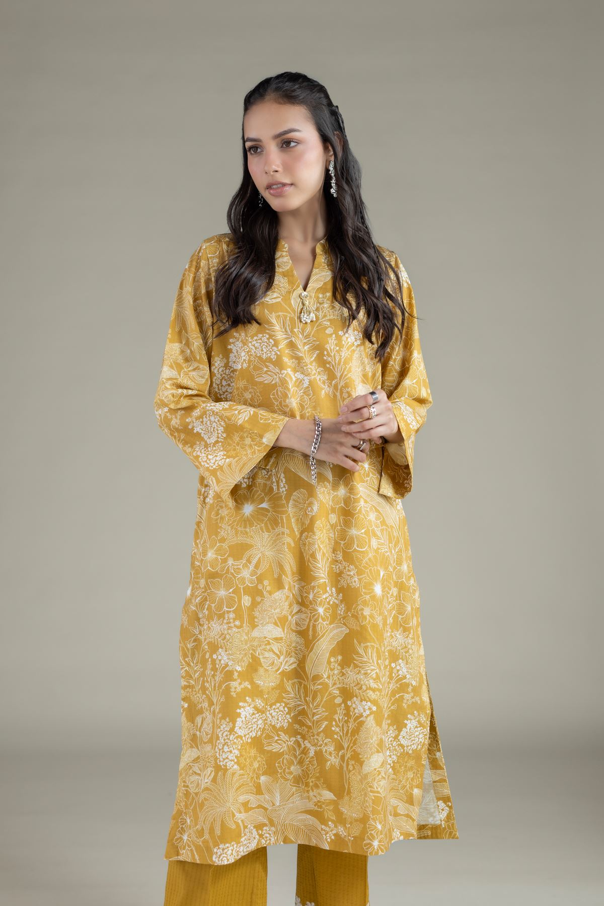Printed Cotton Dobby Kurta - T-A22-26-107FA-VG