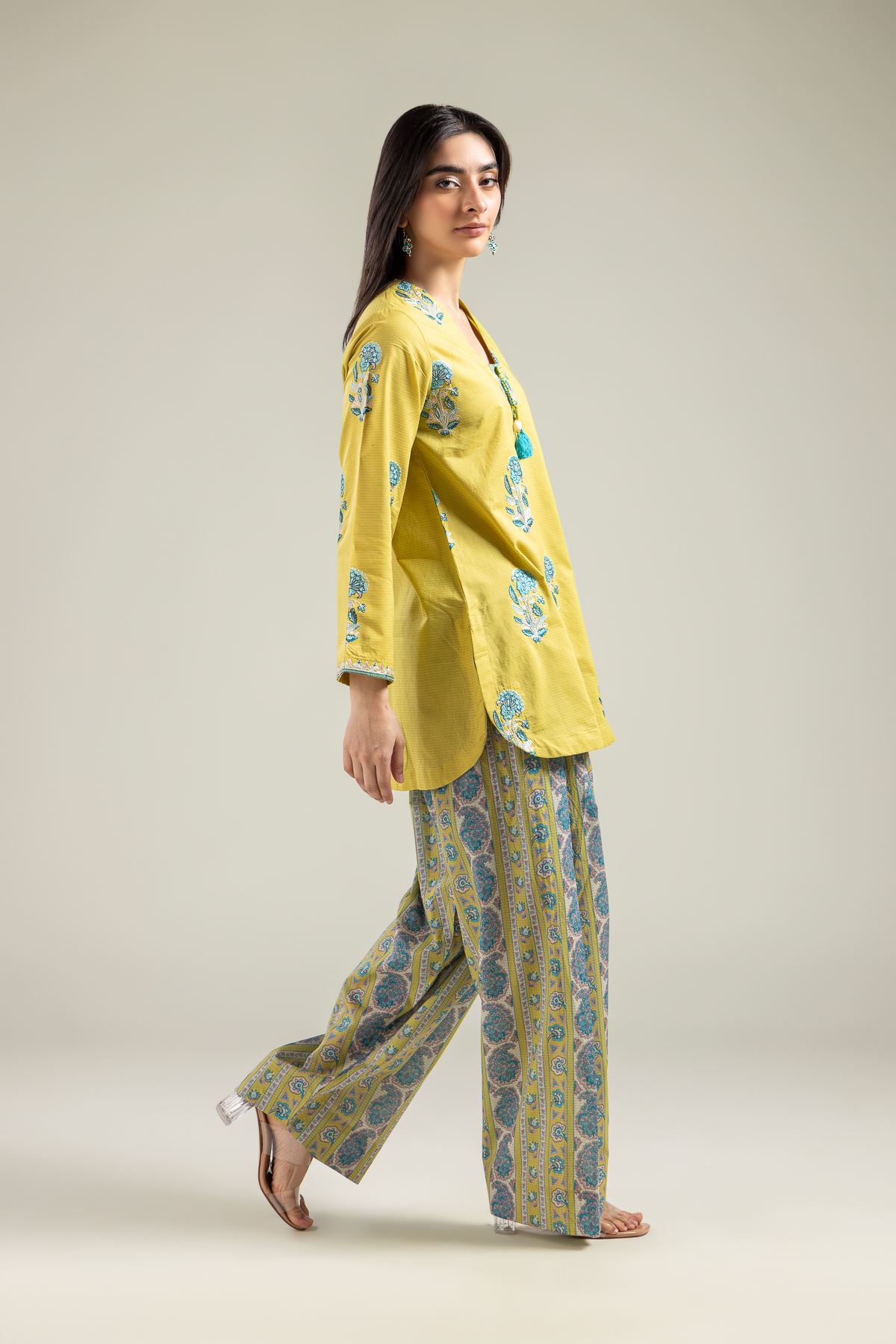 Embroidered Mesuri Yellow Mesuri Shalwar - 2-26-308-A-G1-VG