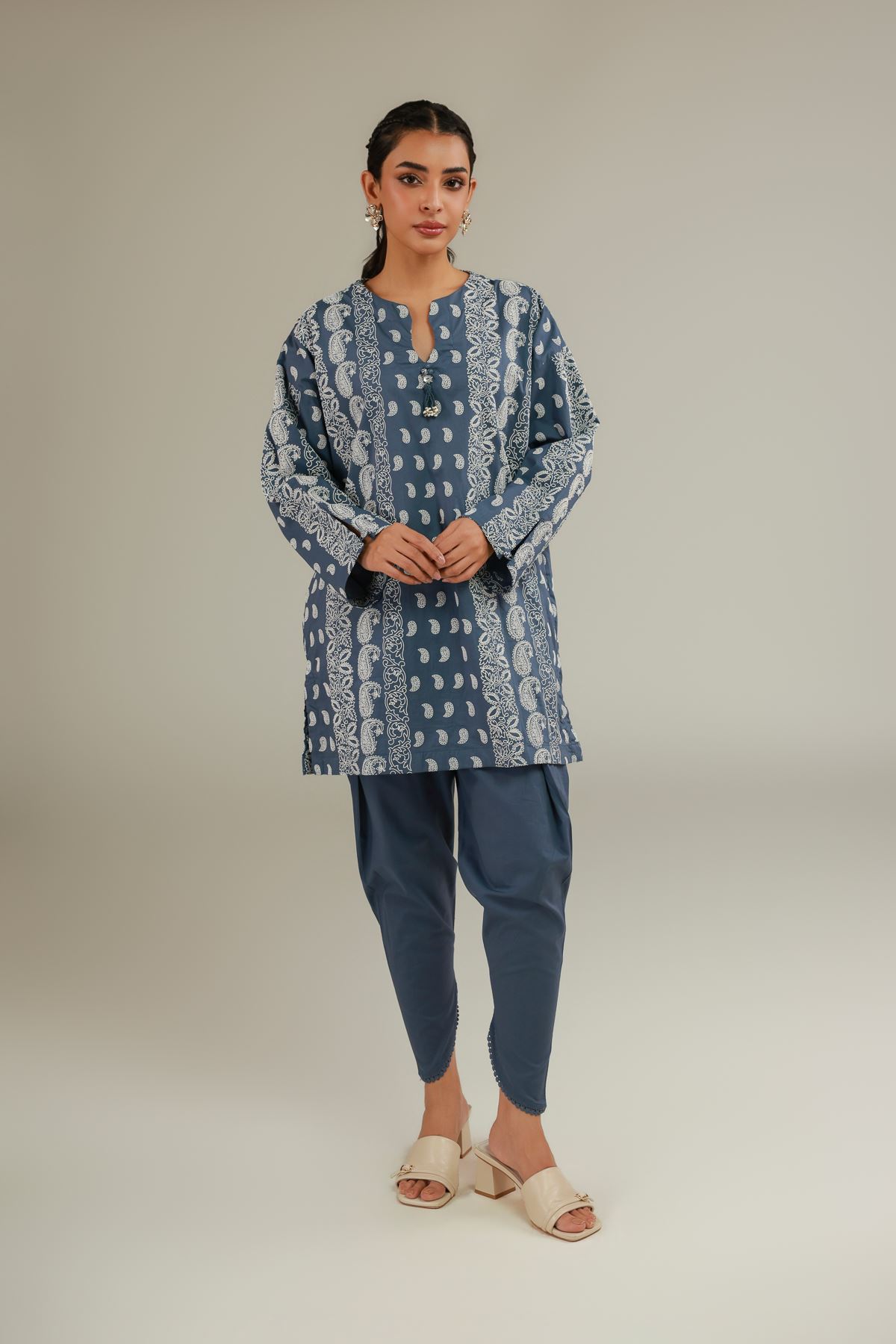 Cambric Printed Cambric Kurta - 25-00-X2-08TB-VG