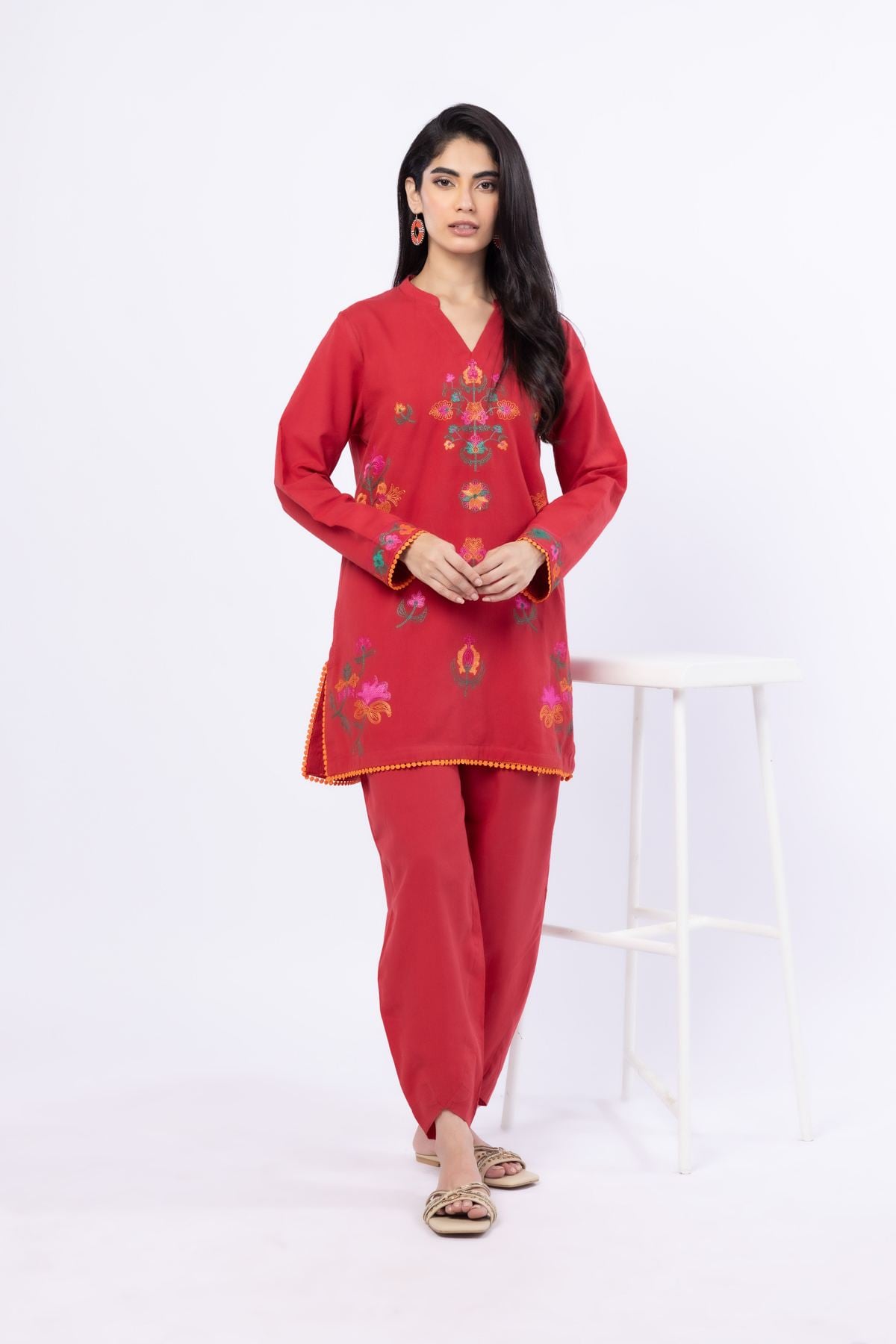 Embroidered Handwoven Cotton Kurta - 25-09-9S3-07TB-VG