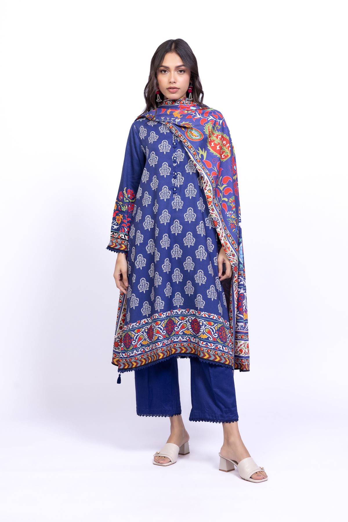 Printed Marina Dupatta - 1-26-140-B-E-VG