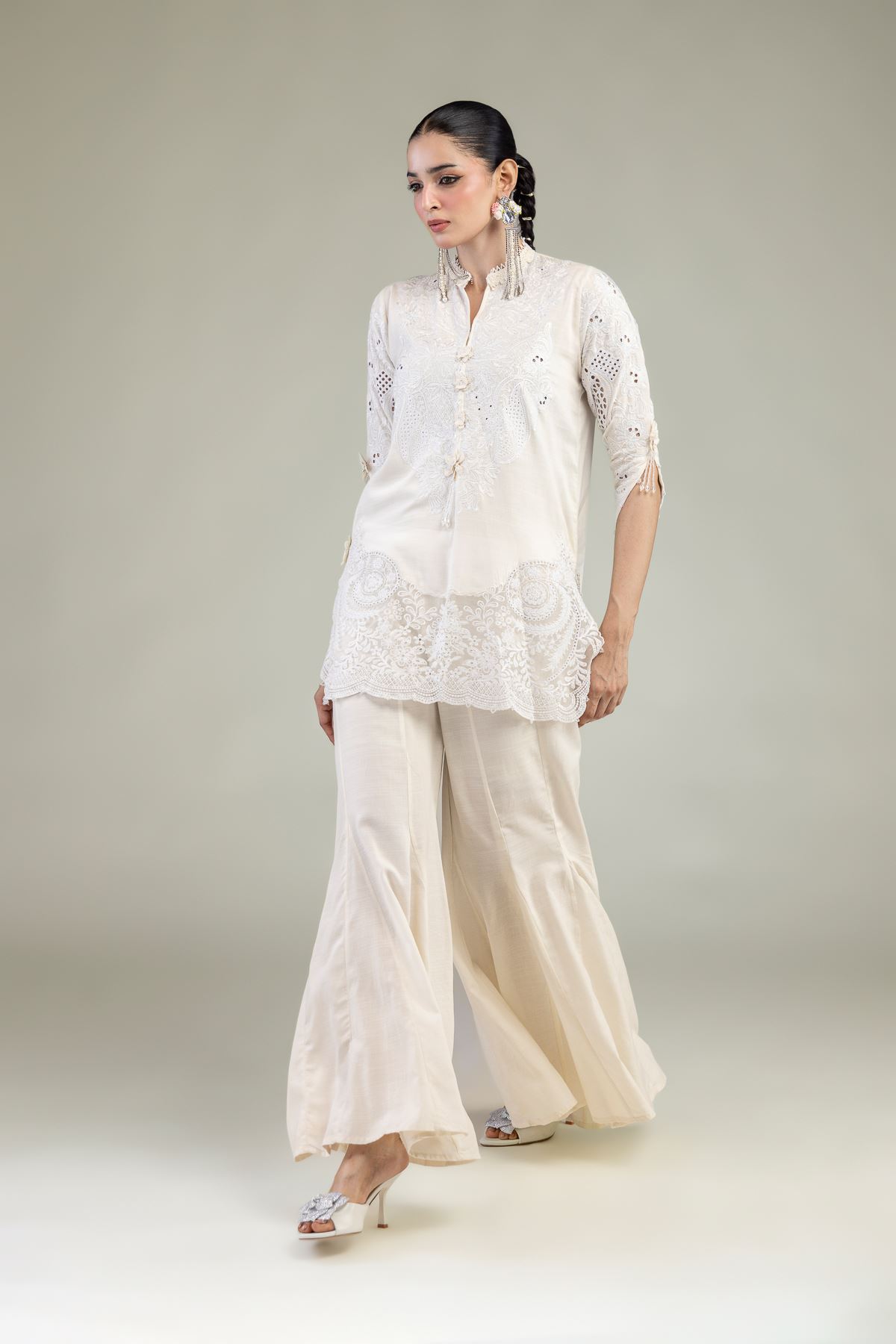 Raw Silk 2-Piece Co-ord Set - T-A11-26-118FI2-VG