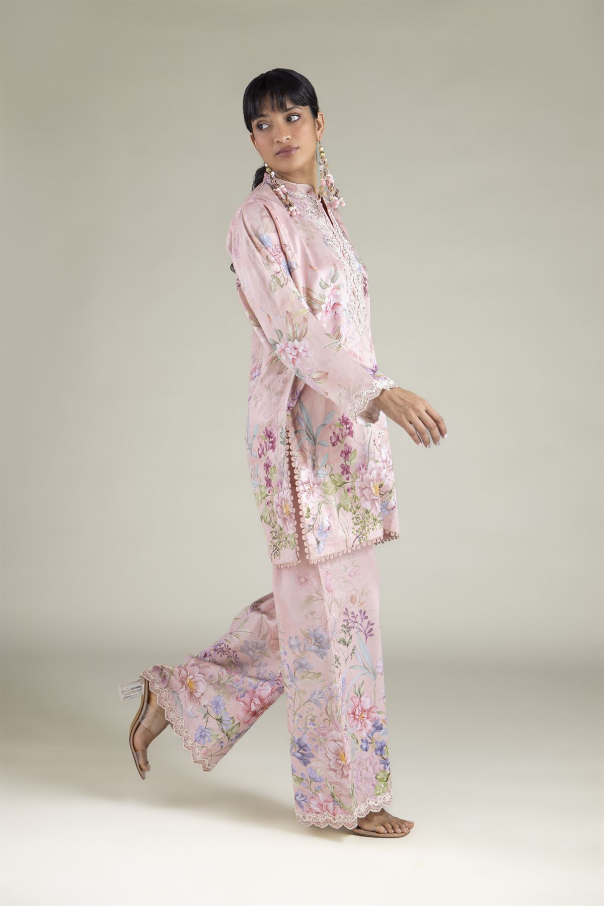 Embroidered Satin Fabrics 2 Piece | Top and Bottom - A113-26-111EE1-VG