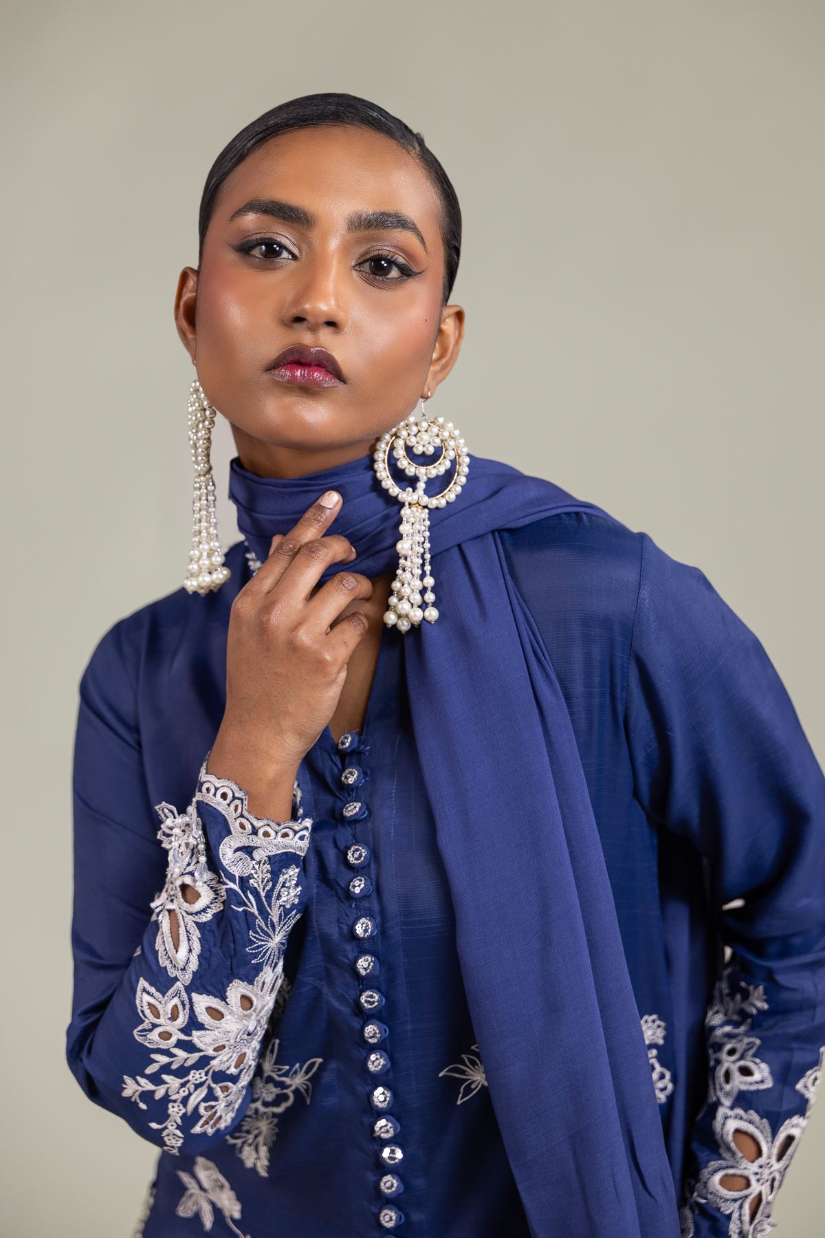 Raw Silk 3-Piece Embroidered Suit - 12-26-101-E-G-VG
