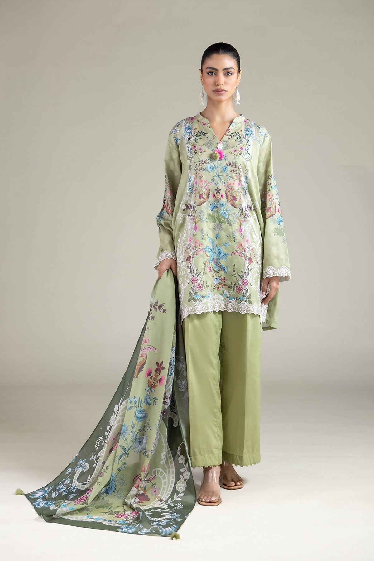 Embroidered Broshia Fabrics 3 Piece - A22-26-214FH1-VG
