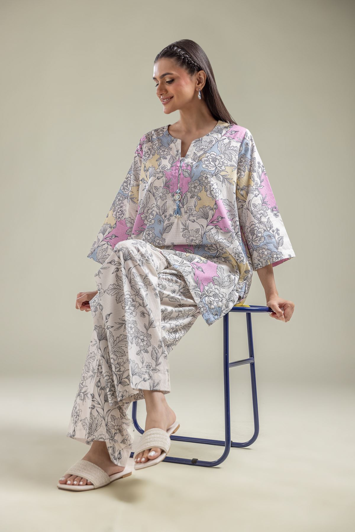Printed Cotton Dobby Short Cotton Kurta - 1-26-135-A-D-VG