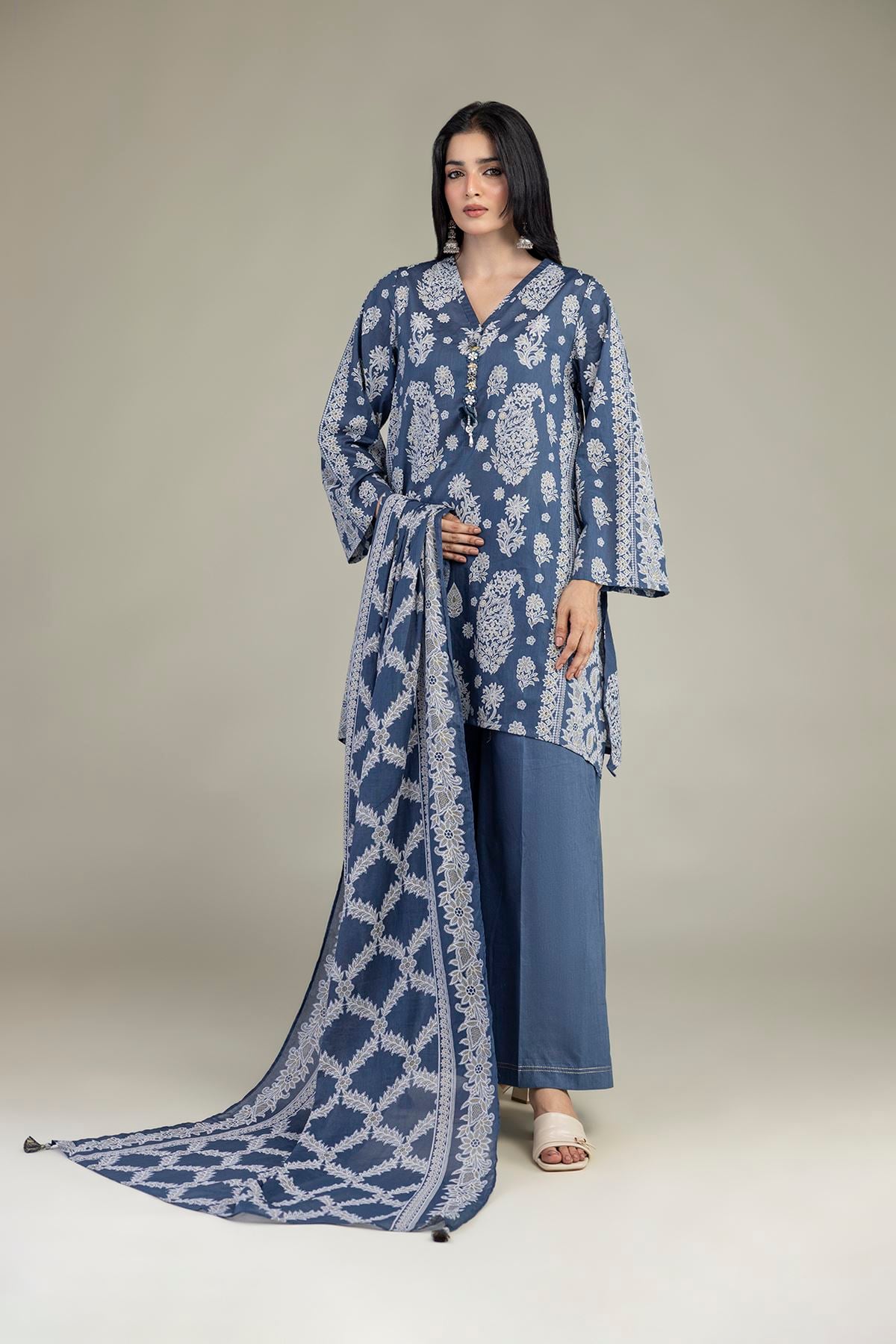Printed Lawn Tailored 3-Piece Lawn - 1-26-102-A-F-VG