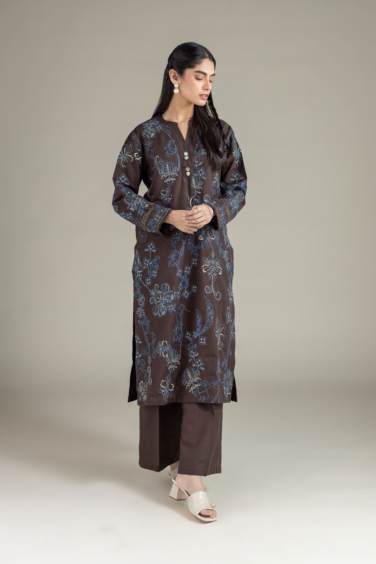 Dyed Khaddar Pants - 25-10-12E6-06TA-VG