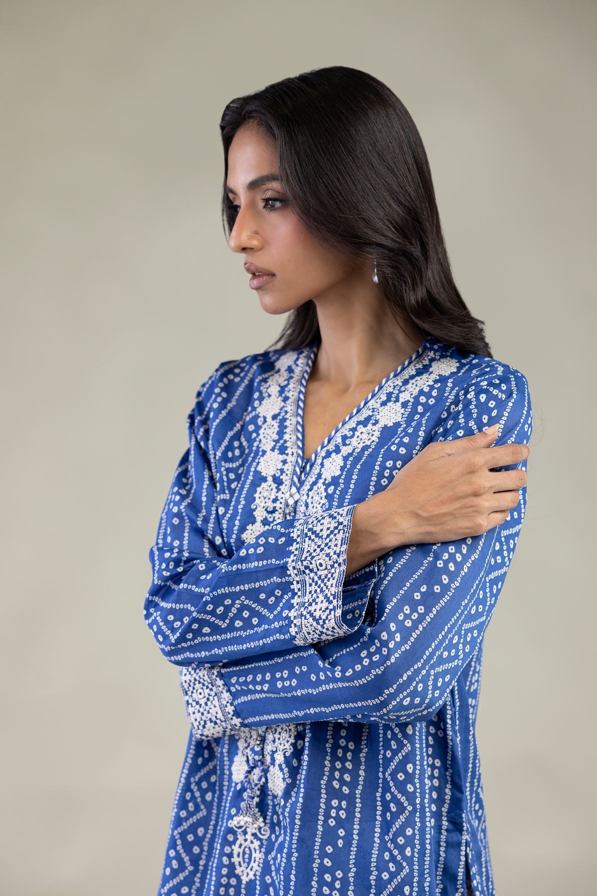 Embroidered Cambric Fabrics 2 Piece | Top and Bottom - A22-26-214FH1-VG