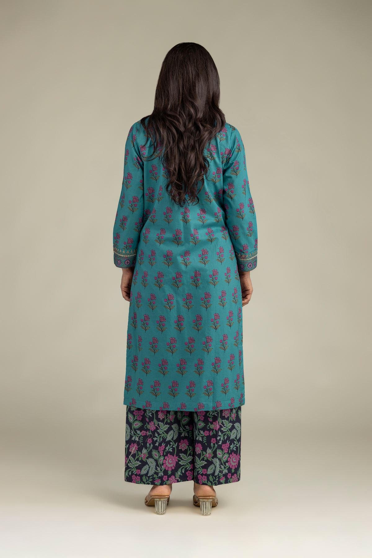 Embroidered Cambric Floral Cambric Kurta - 8-26-303-A-C1-VG