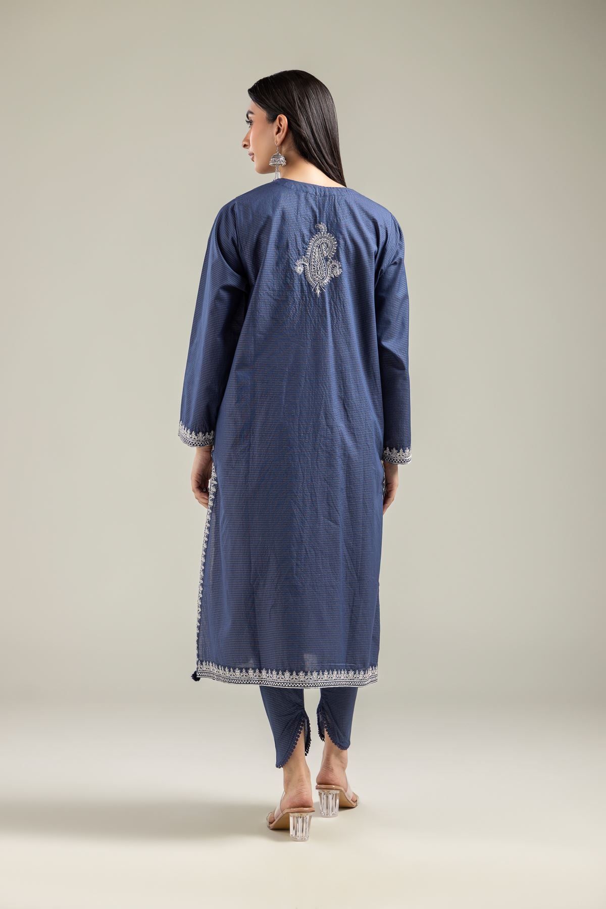 Embroidered Mesuri Messuri Round-Neck Kurta - 1-26-142-A-A-VG