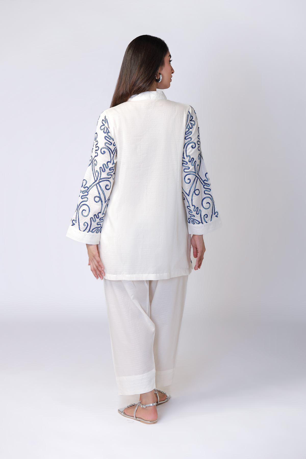 Embroidered Cotton Dobby Kurta - 25-09-10E1-09TB-VG
