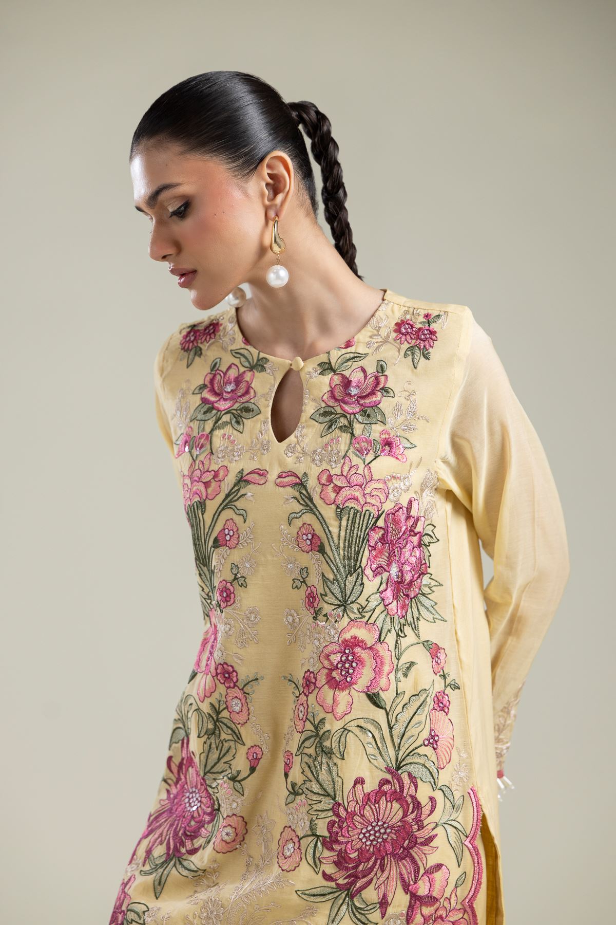 Paper Silk Short Silk Kurta - 25-09-10E4-10BA-VG