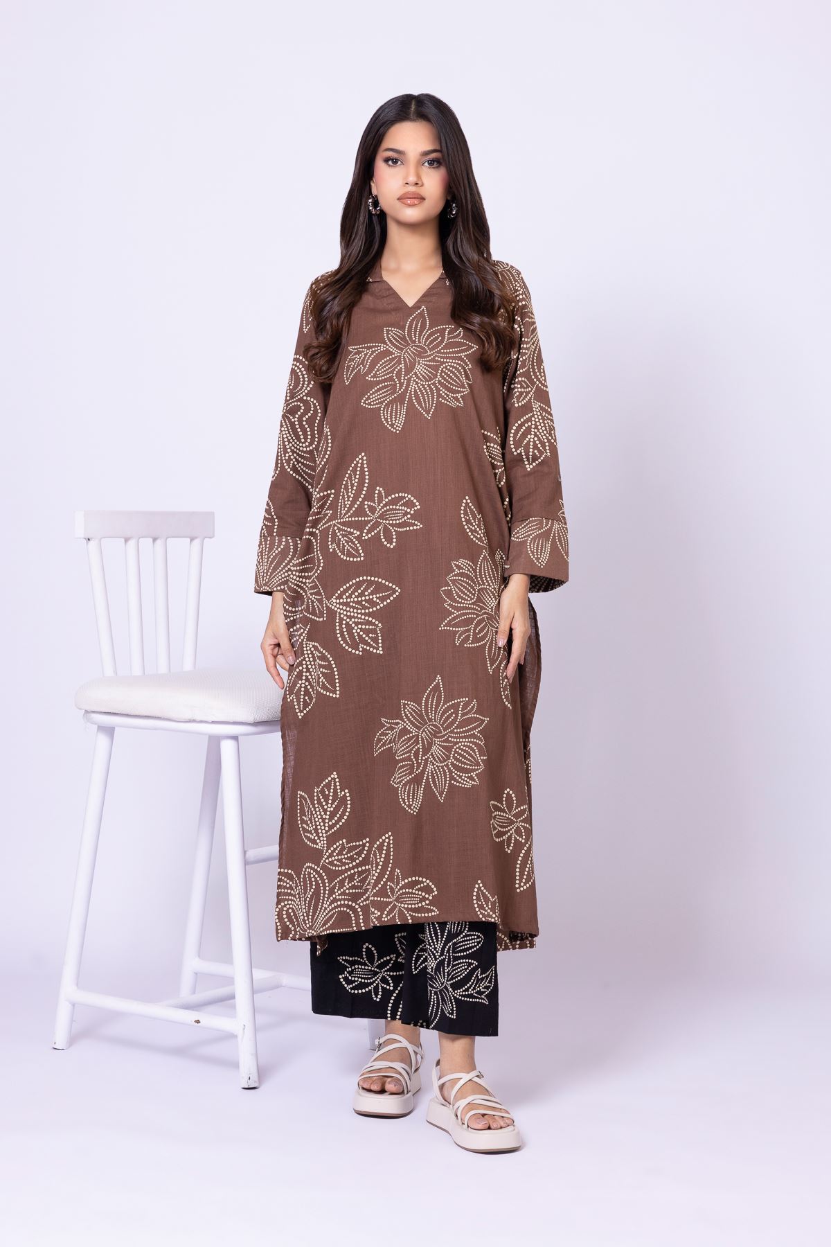 Printed Heavy Textured Cotton Kurta - R-EET24716A-VG