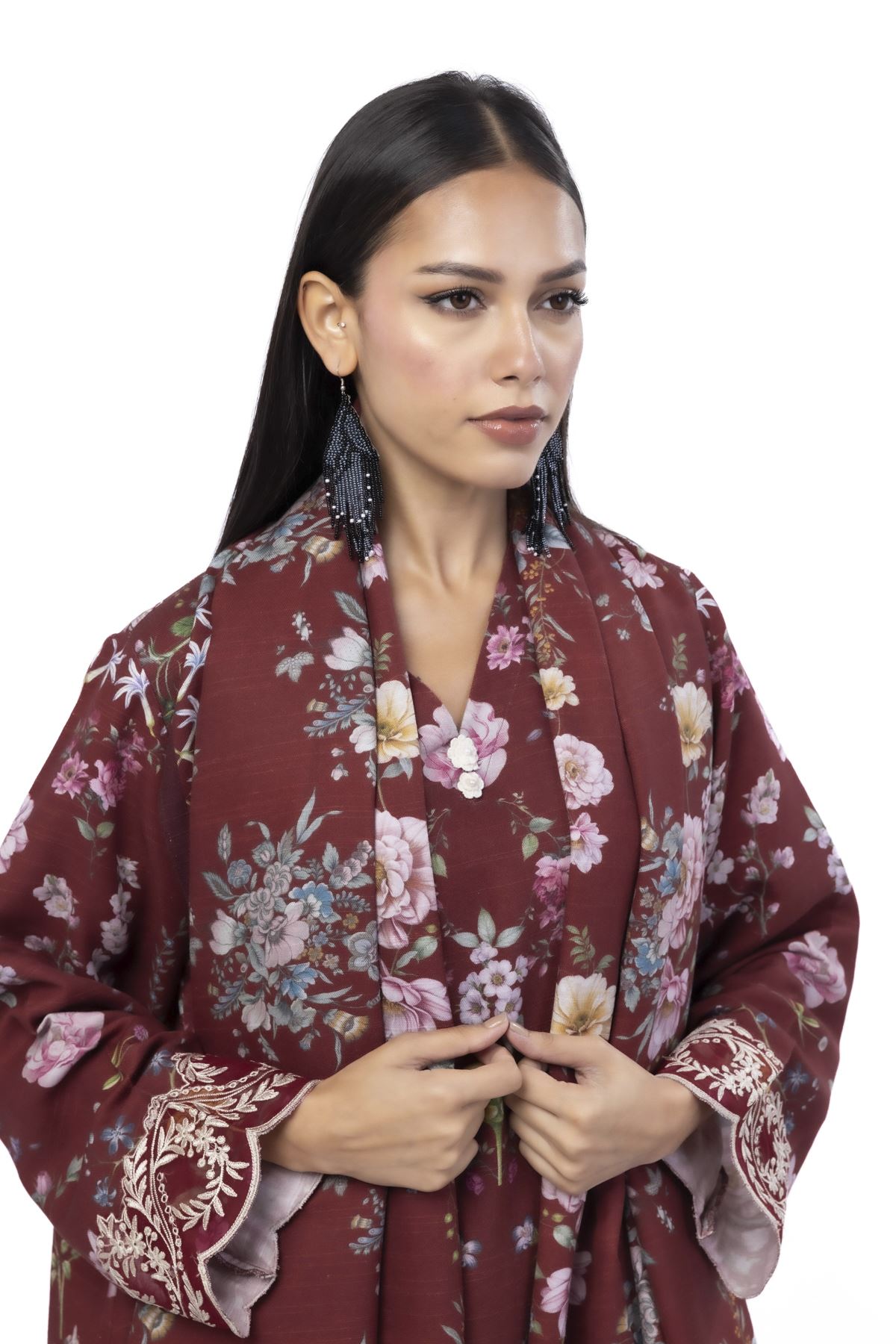 Embroidered Blended Khaddar Fabrics 3 Piece - KW33B-VG