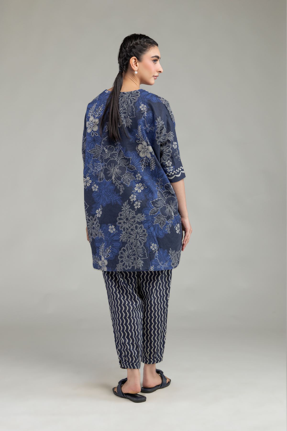 Printed Cotton Dobby Short Floral Kurta - T-A11-26-118FI2-VG
