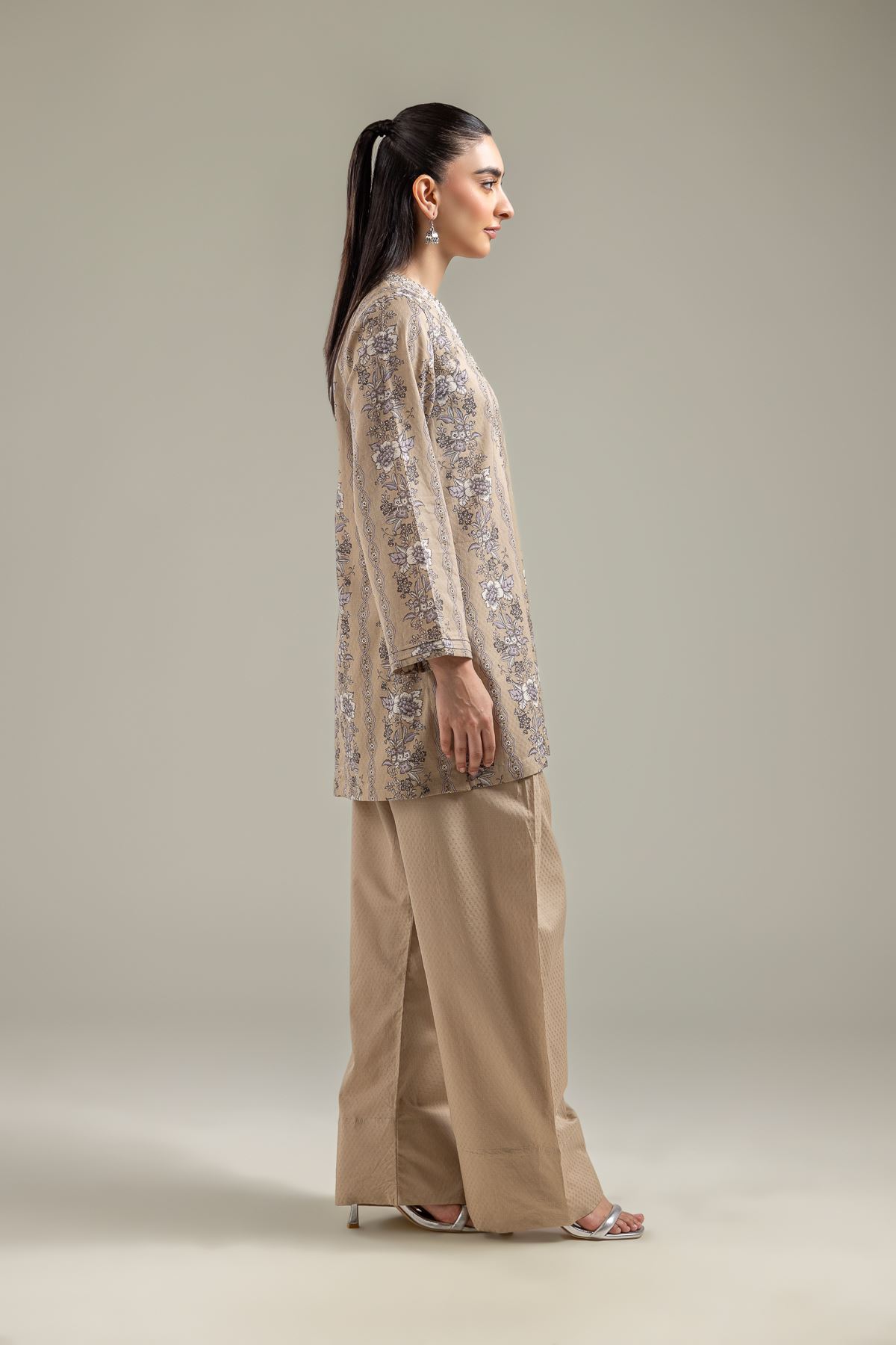 Embroidered Cotton Dobby Solid Beige Shalwar - 1-26-118-A-E-VG