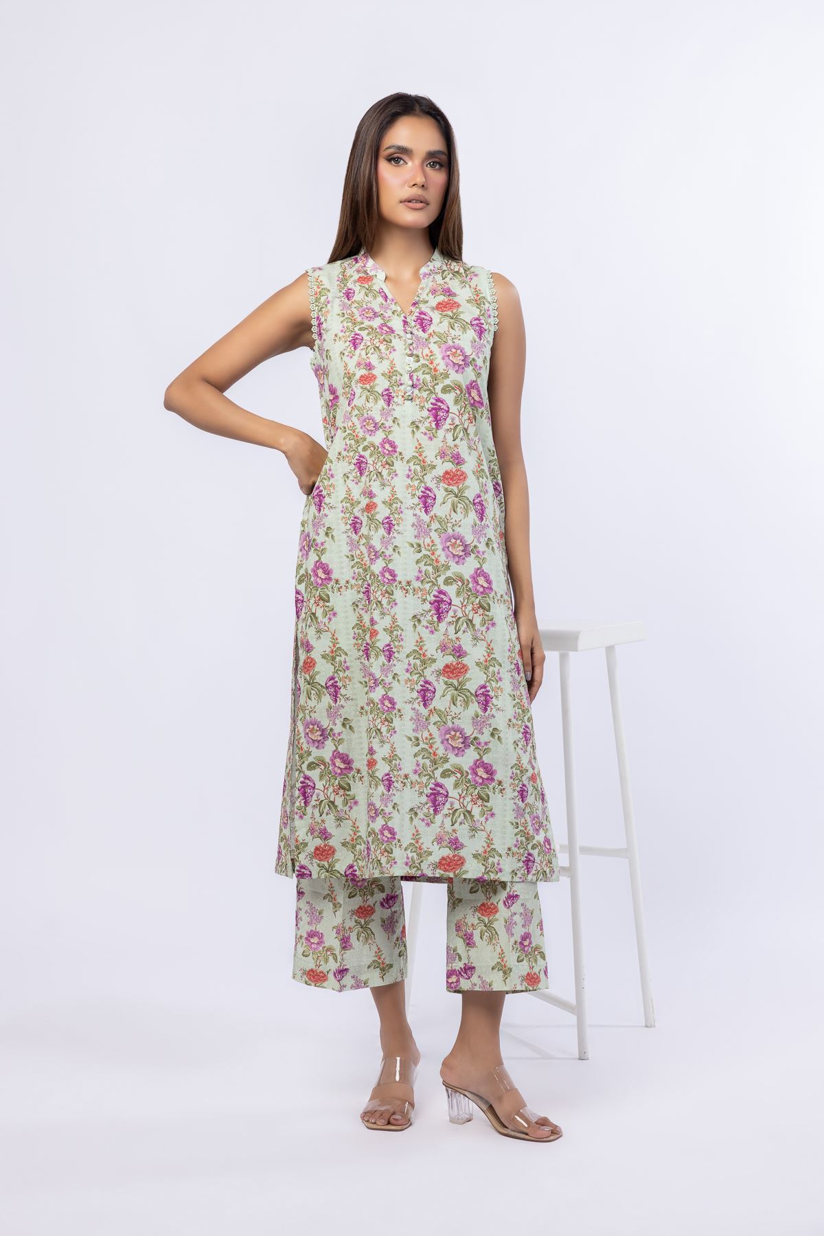 Printed Cotton Dobby Kurta - 25-04E48-07TA-VG