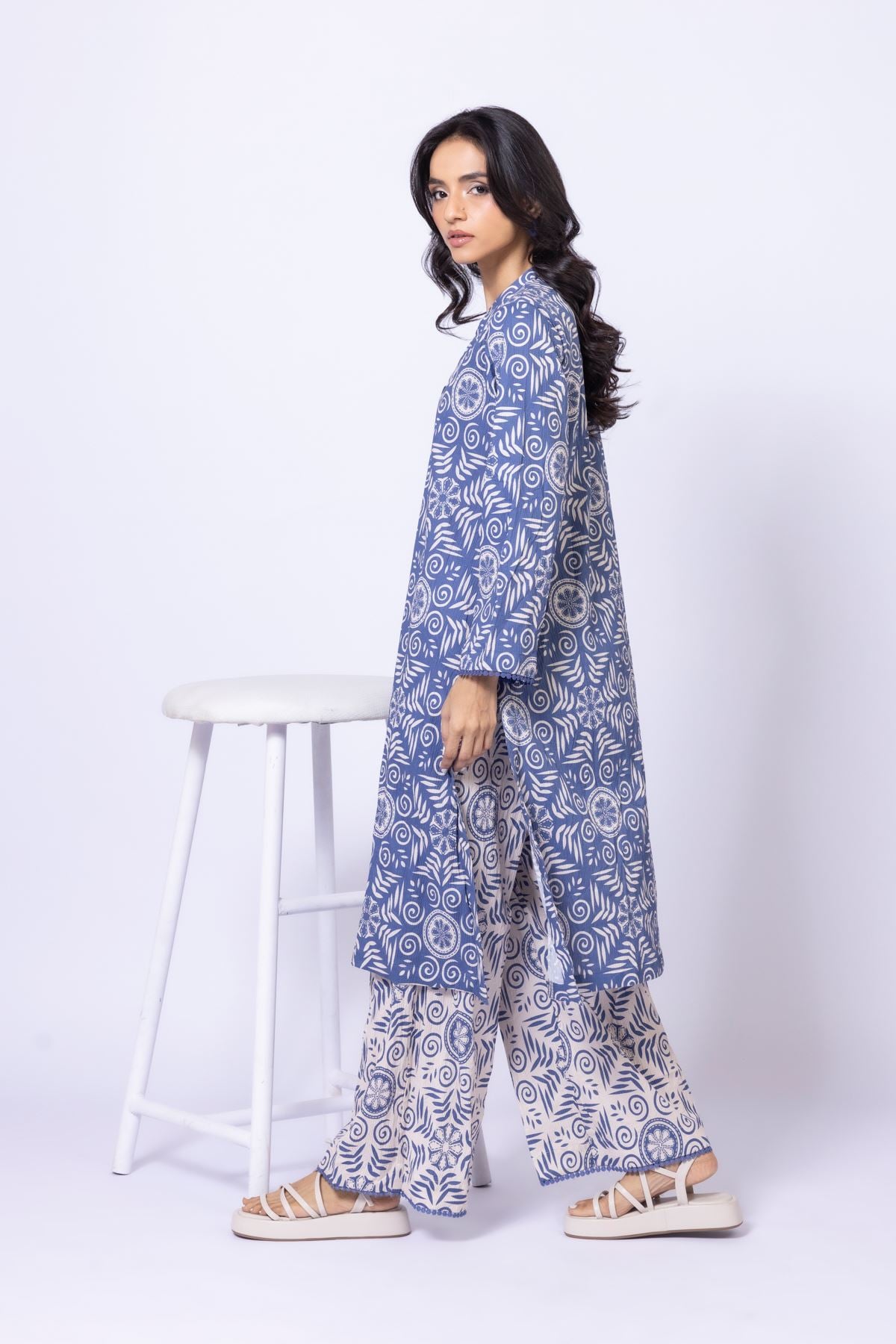 Printed Cotton Crinkle Pants - 25-09-11E11-10TA-VG
