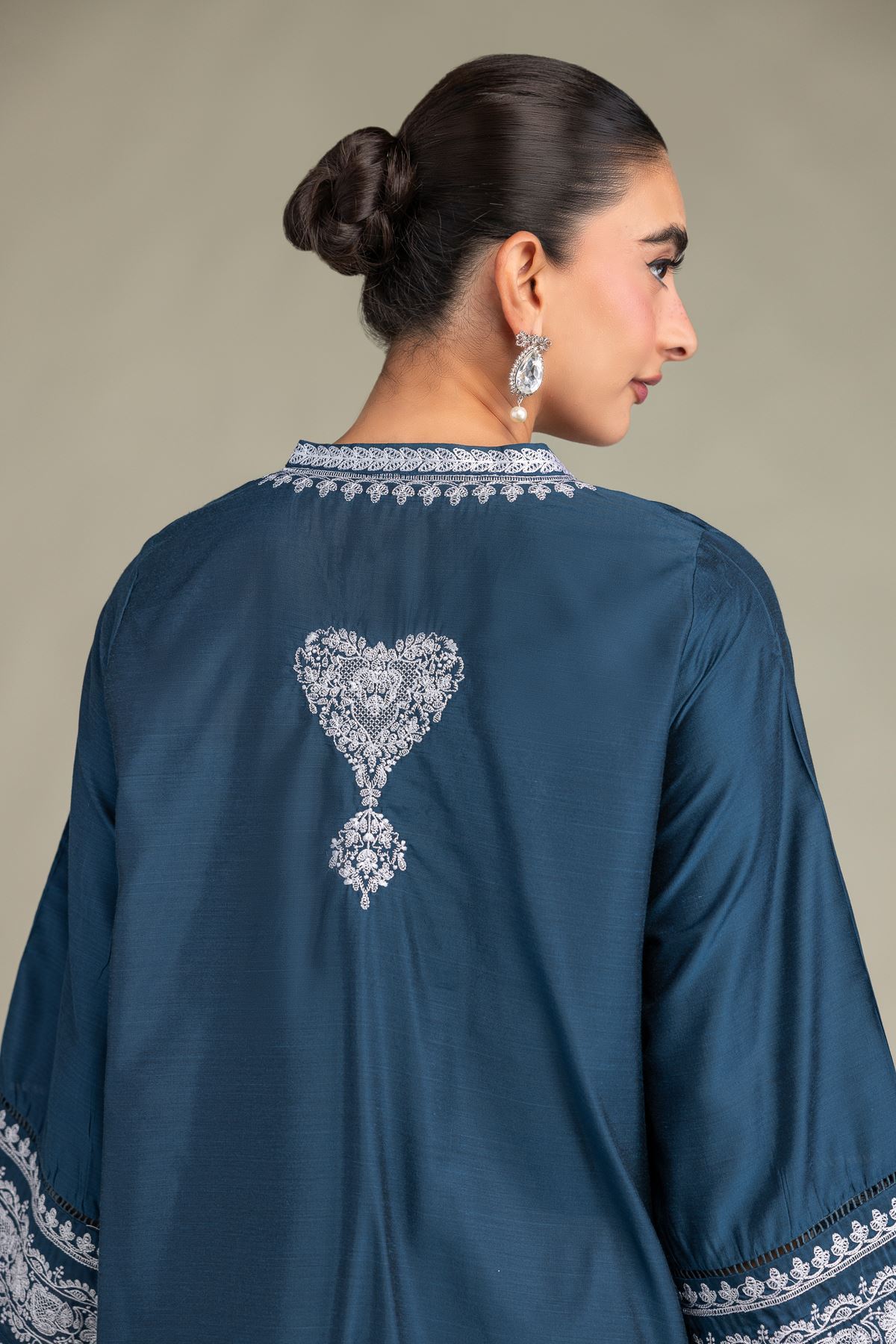 Printed Raw Silk Floral Silk Kurta - 1-26-244-A-D1-VG