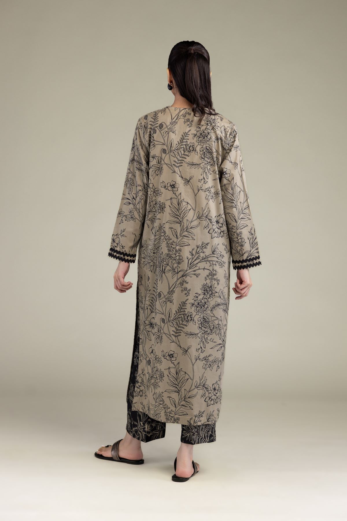 Printed Cotton Viscose Long Cotton Kurta - 1-26-206-A-B1-VG