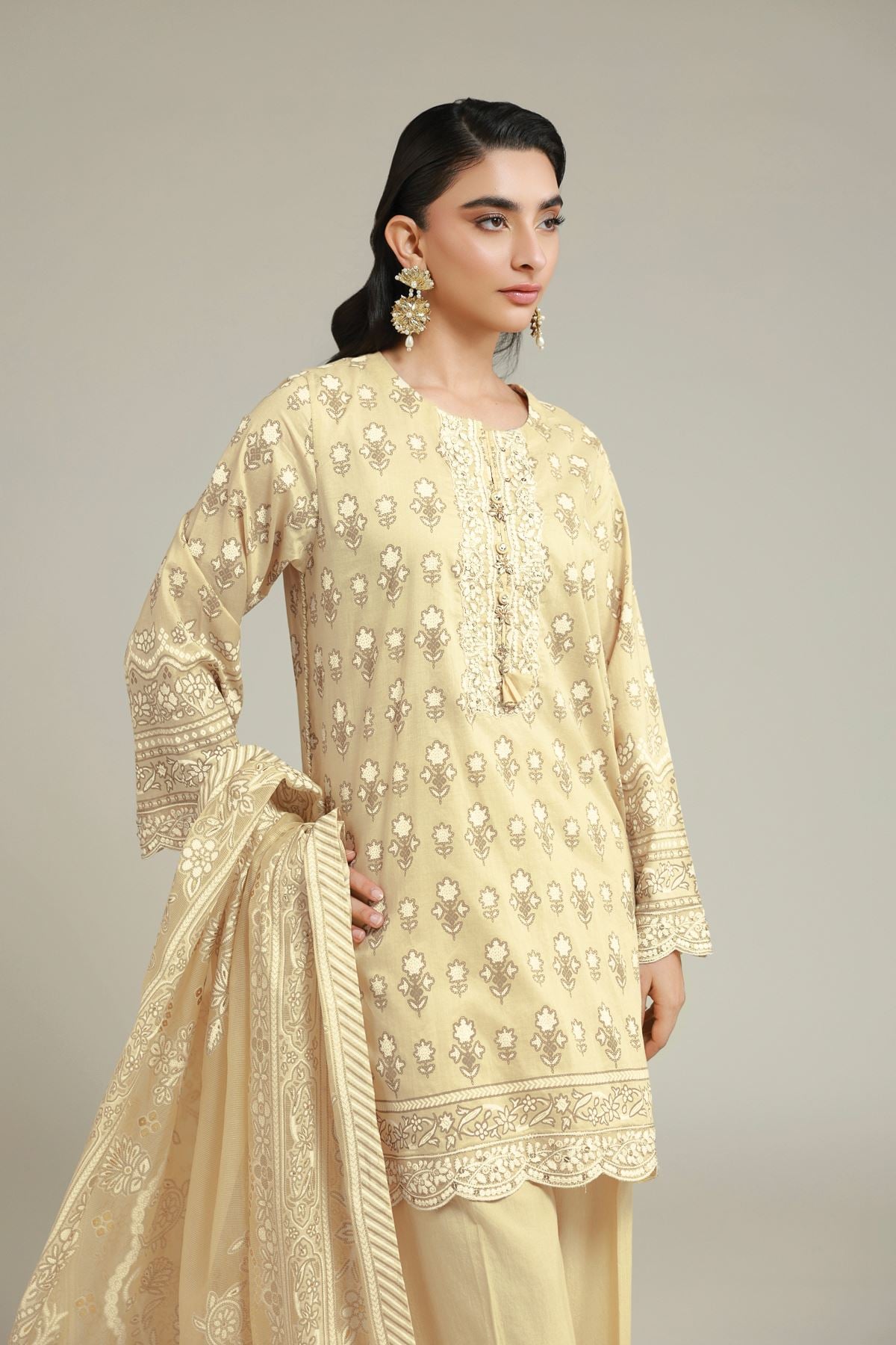Embroidered Cambric Cambric 3-Piece Suit - 26-02-1E13-02TA-VG