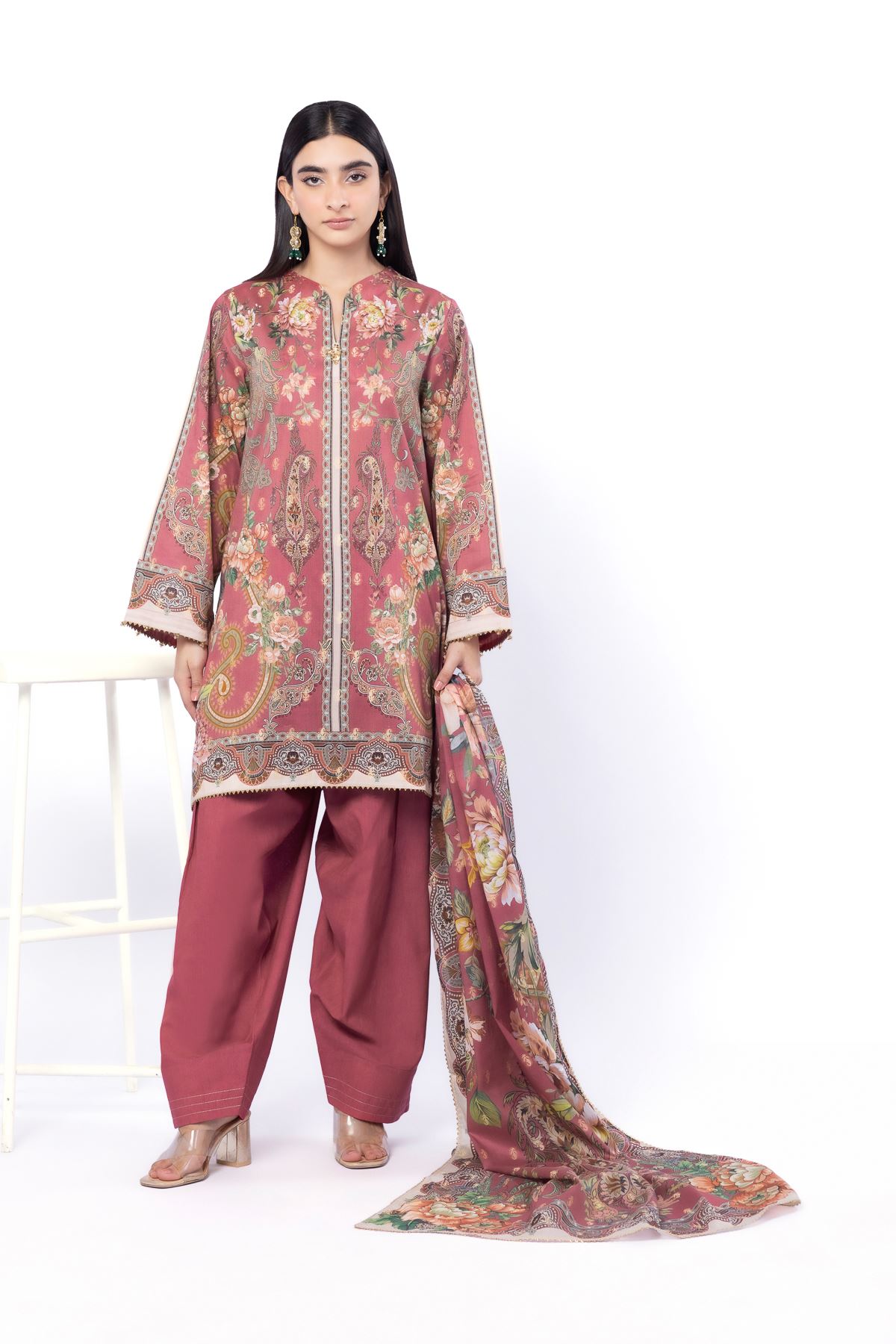 Printed Jacquard Tailored 3 Piece - T-A33-26-105FF-VG