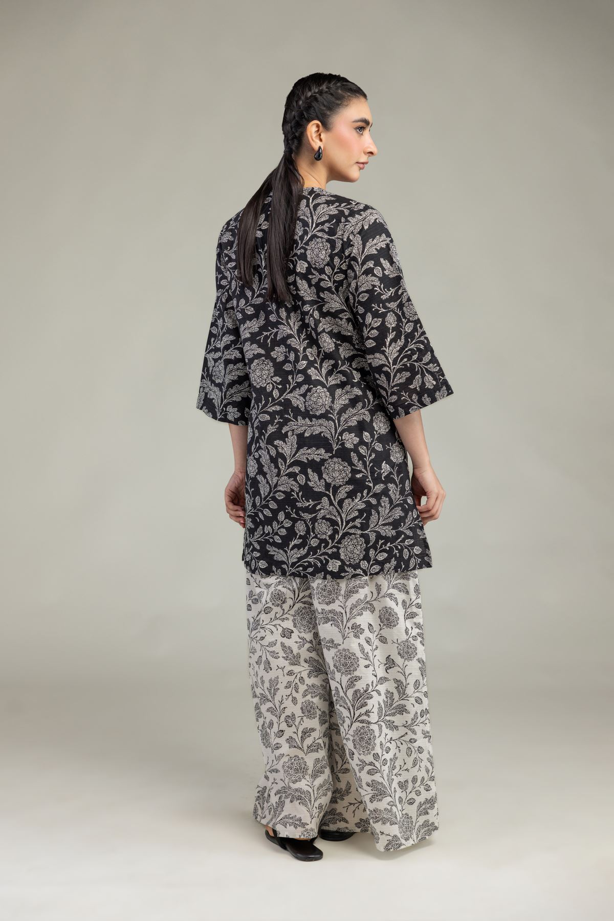Printed Cotton Dobby Round-Neck Floral Kurta - 1-26-212-A-C1-VG