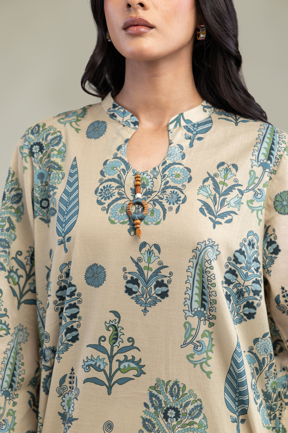 Printed Cambric Floral Cambric Kurta - 2-26-303-C-A1-VG