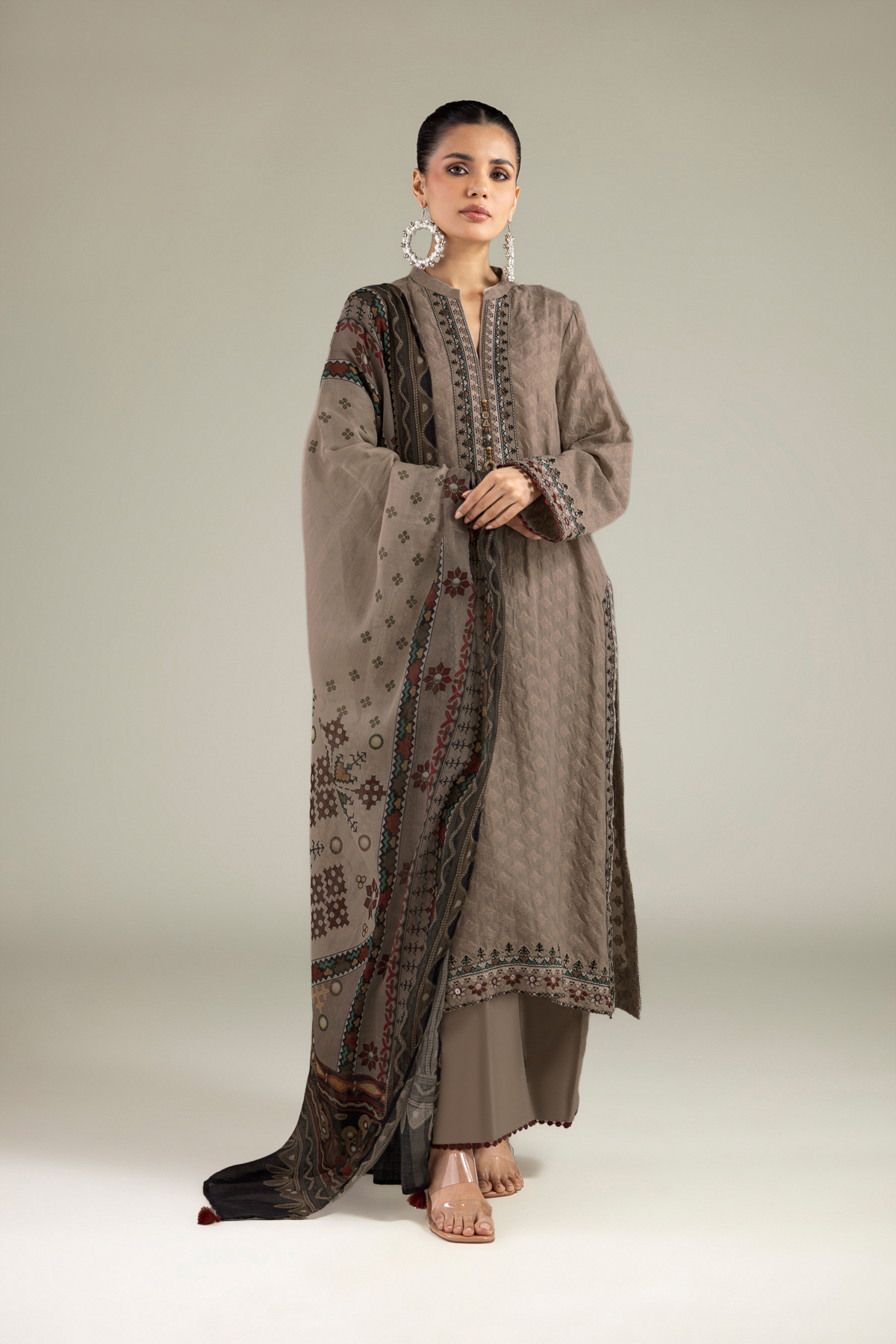 Embroidered Broshia Tailored 3-Piece Set - B1-2-26-106-A-C-VG