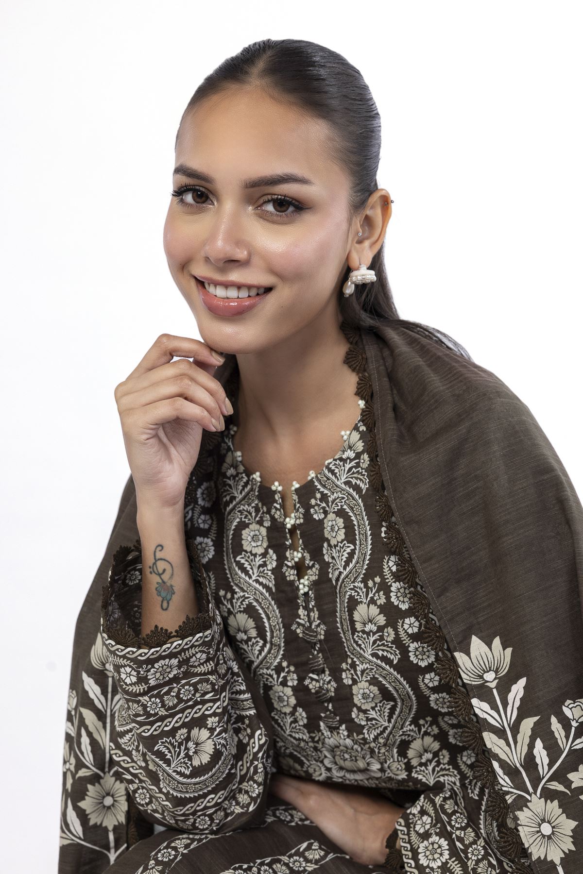 Printed Light Khaddar Fabrics 3 Piece - MT23A-VG