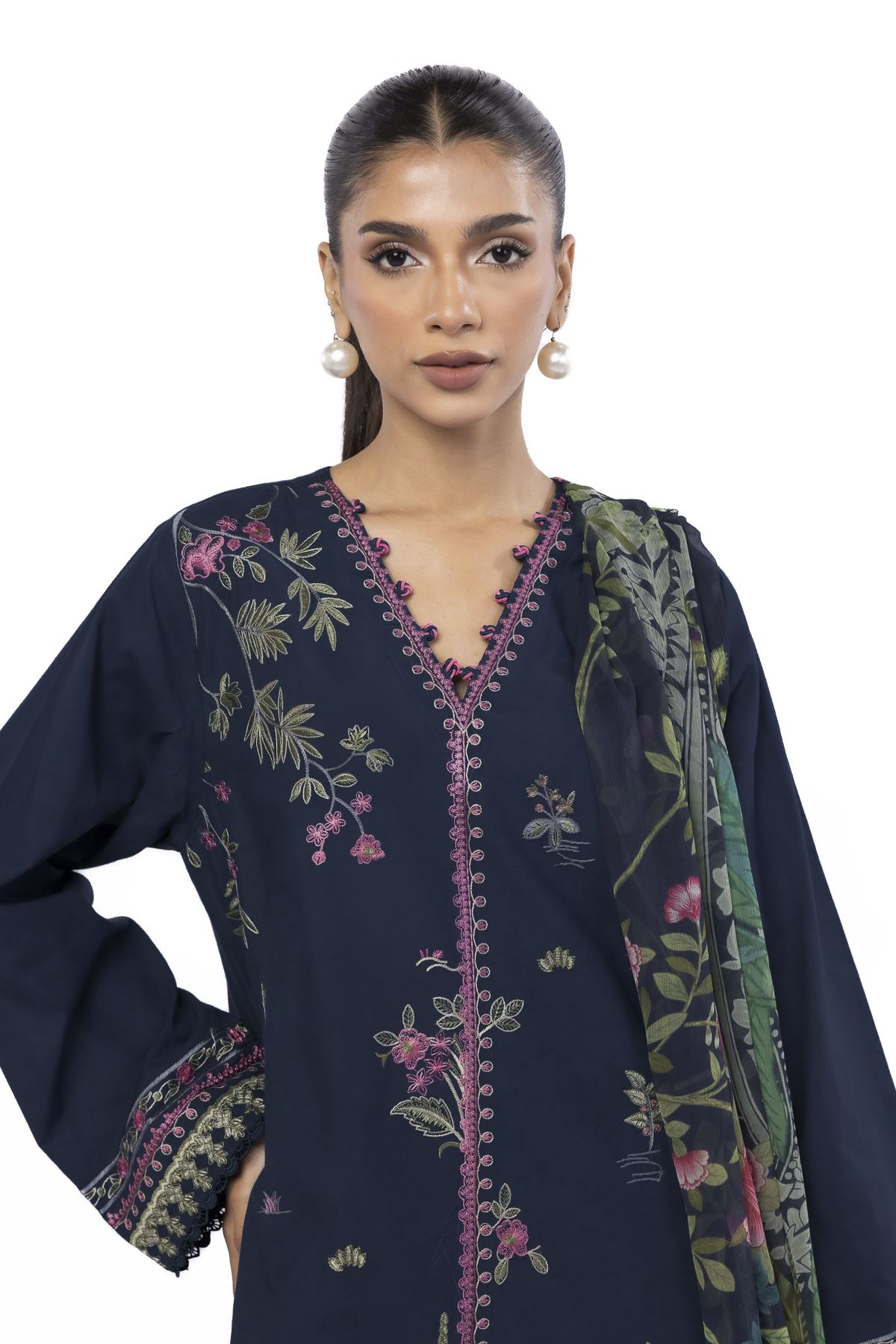 Embroidered Cambric Tailored 3 Piece - 1-26-103-A-A-VG