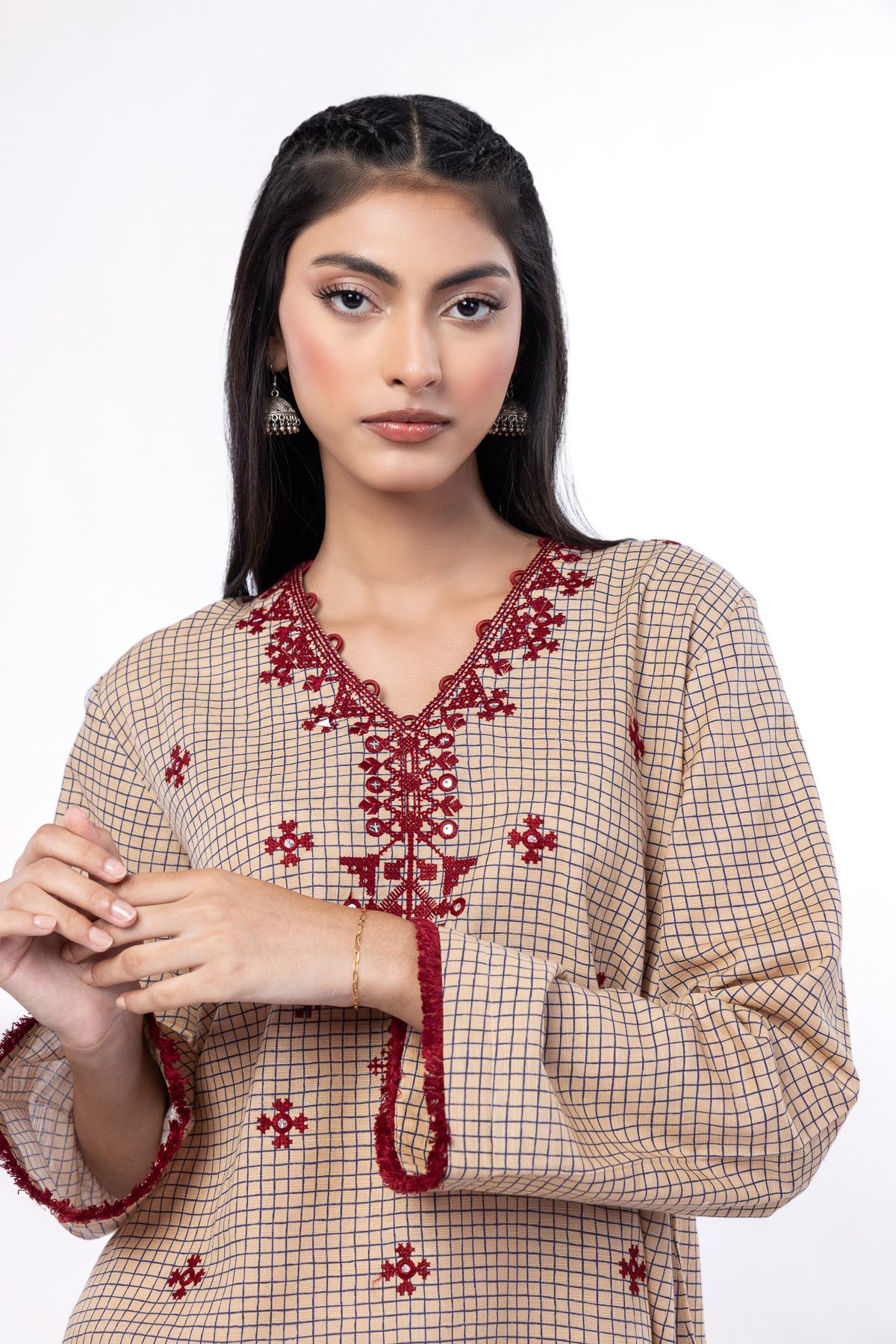 Embroidered Khaddar Fabrics 2 Piece | Top and Bottom - KN29A-VG