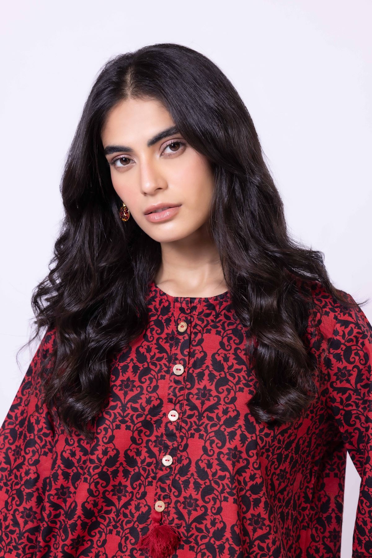 Printed Khaddar Kurta - 25-09-11E5-02TA-VG