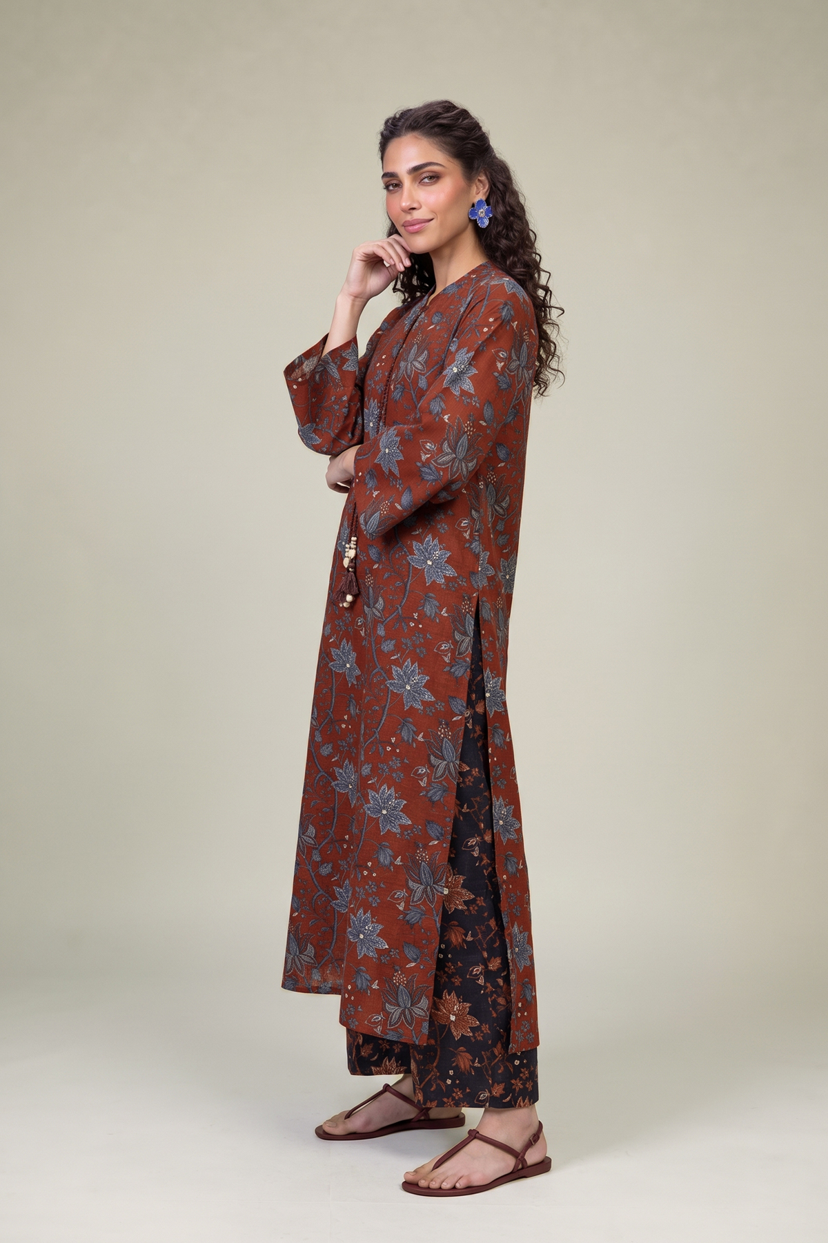 Printed Light Khaddar Printed Khaddar Pants - 1-26-415-A-G1-VG
