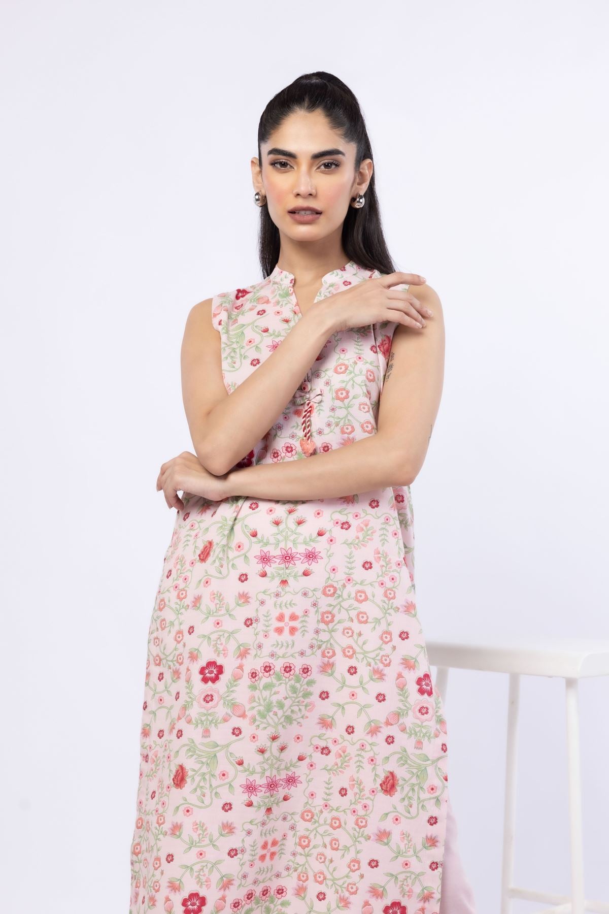Printed Cotton Dobby Kurta - 1-26-119-A-F-VG