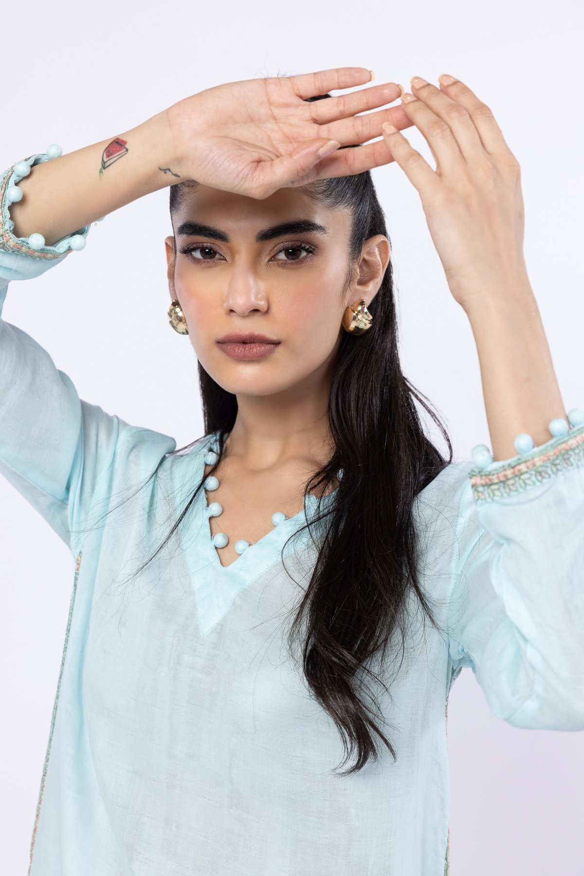 Embroidered Kurta - 25-W02iB-02TA-VG