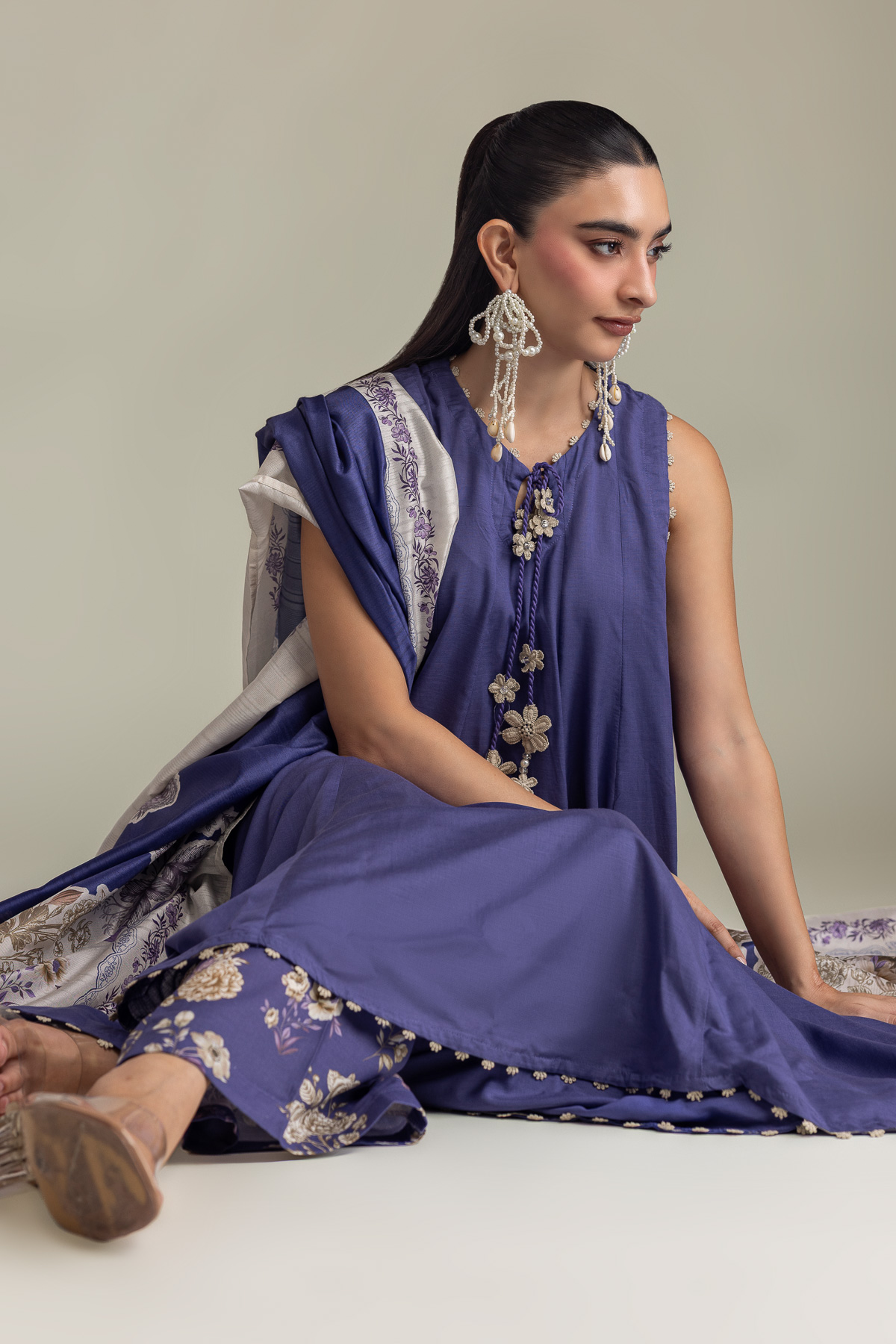 Printed Mesuri Floral Mesuri Dupatta - 2-26-202-A-D-VG