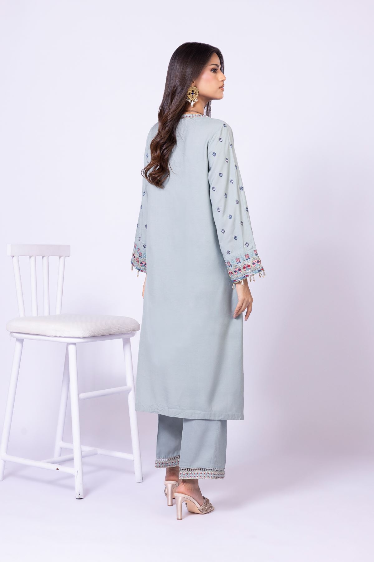 Embroidered Raw Silk Kurta - 25-10-10S5-01TA-VG