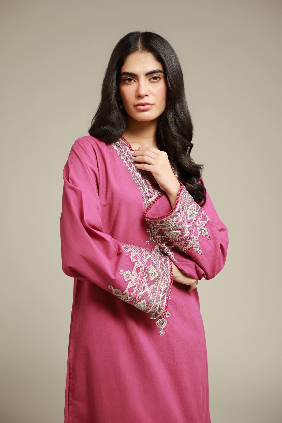 Embroidered Cambric Fabrics 2 Piece | Top and Bottom - A112-26-122EB2-VG