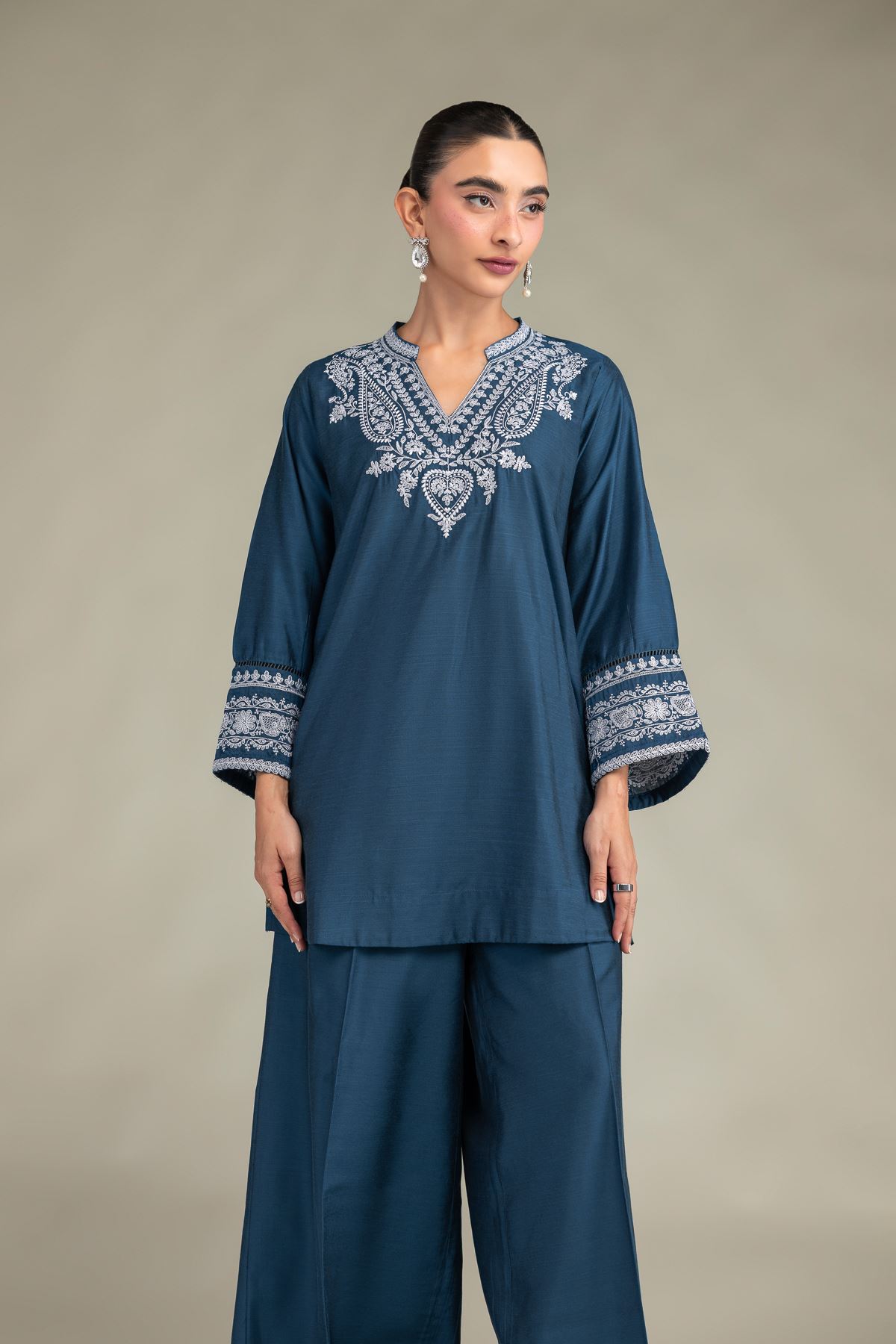Printed Raw Silk Floral Silk Kurta - 1-26-244-A-D1-VG