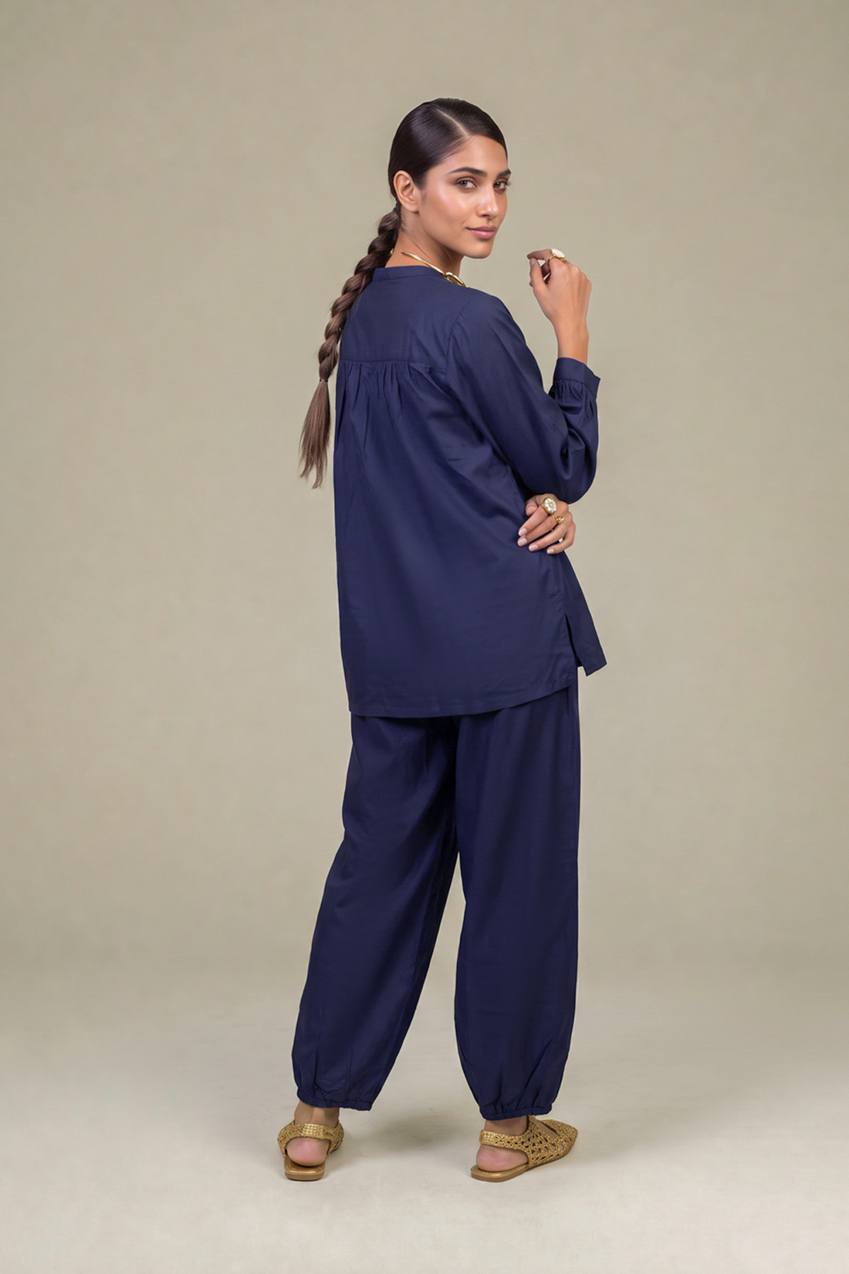 Dyed Cotton Dobby 2-Piece Tailored Set - 2-26-308-A-G1-VG