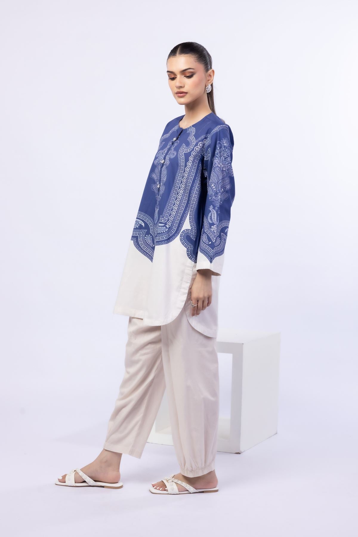 Dyed Cambric Shalwar - 25-05E53-01BB-VG