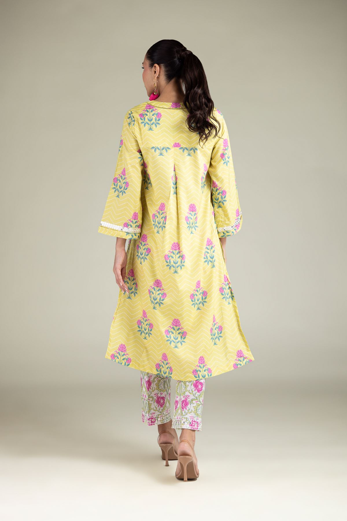 Embroidered Cotton Viscose Long Printed Kurta - 25-09-10E2-06TA-VG