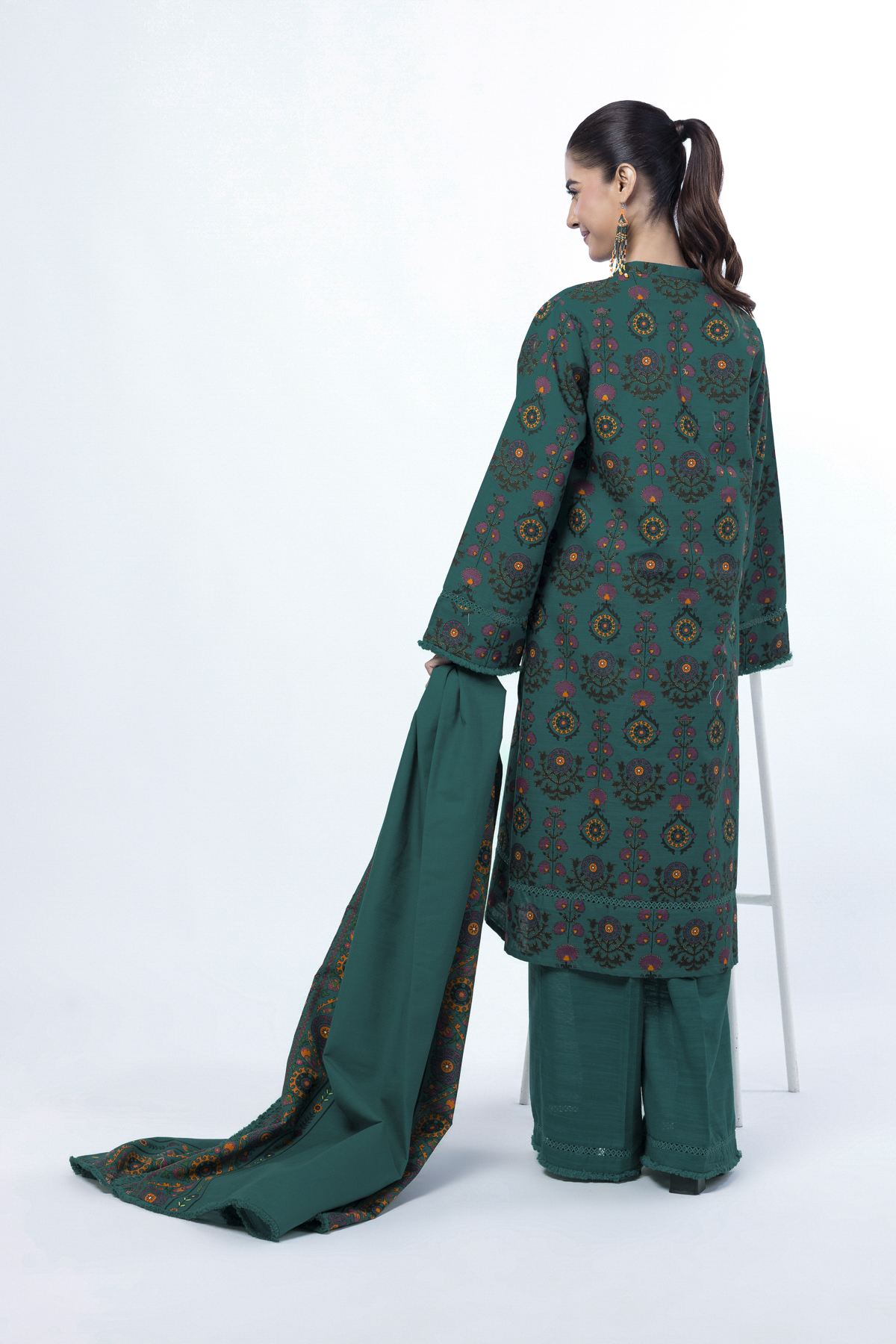 Printed Light Khaddar Fabrics 3 Piece - KW57A-VG