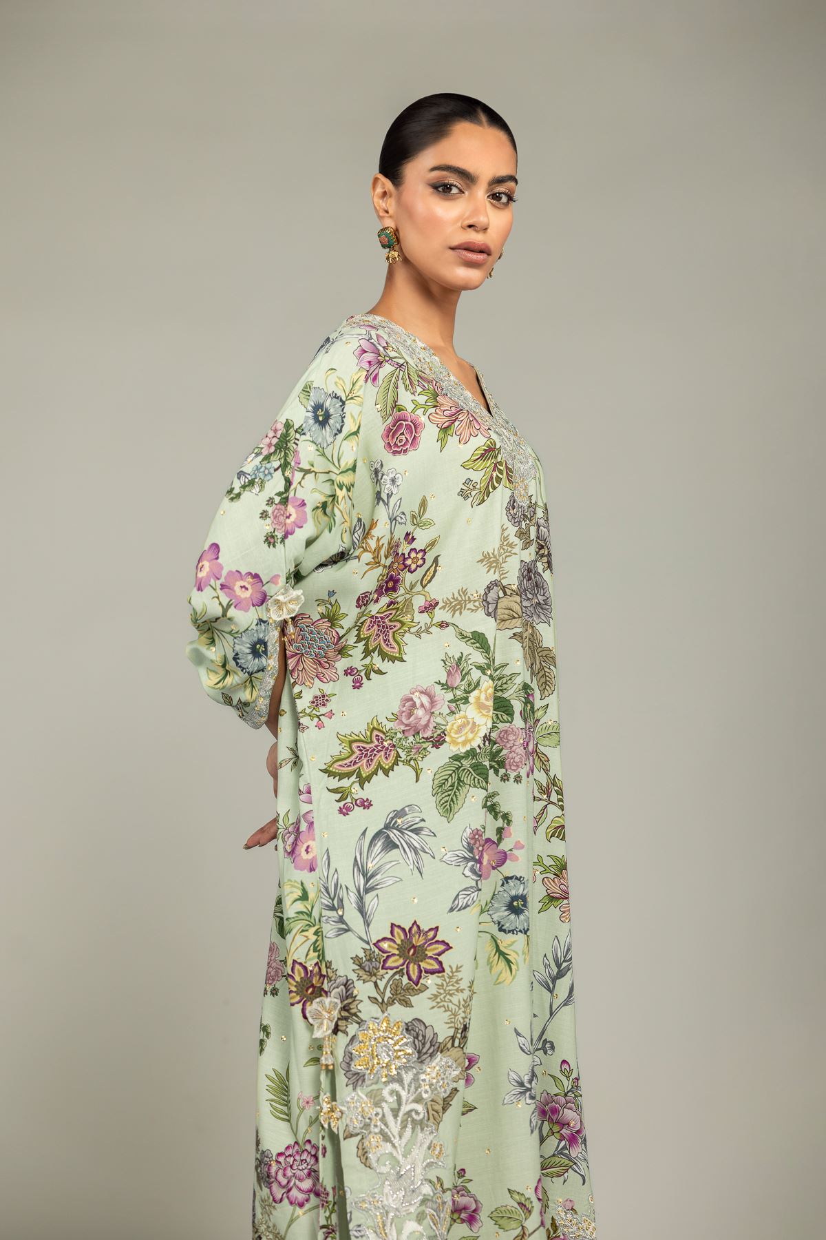 Embroidered Raw Silk 2-Piece Co-ord Set - 8-26-303-A-C1-VG