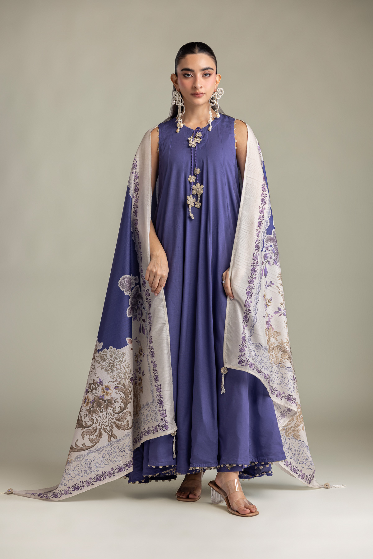 Printed Mesuri Floral Mesuri Dupatta - 2-26-202-A-D-VG