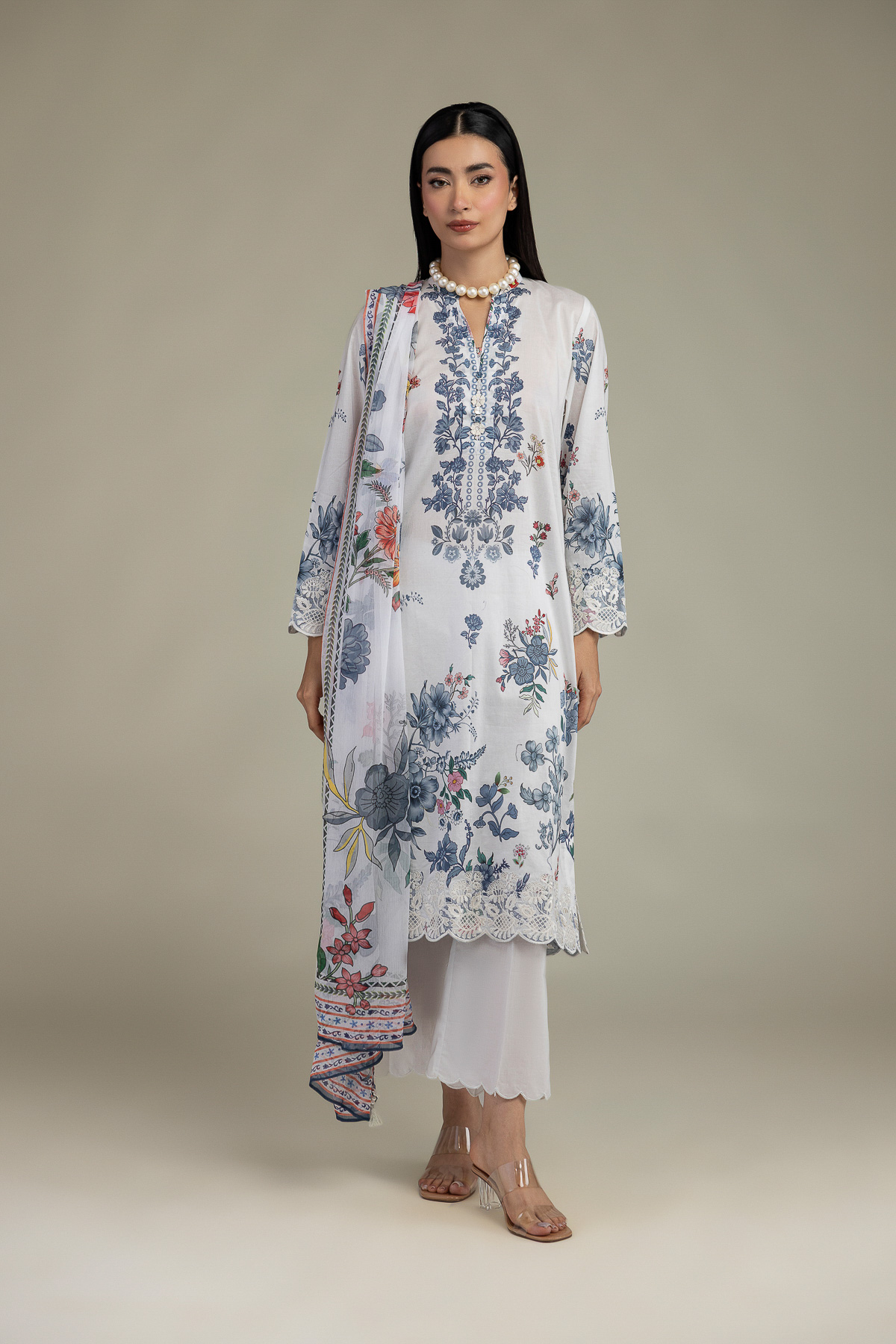 Embroidered Cambric Fabrics 3 Piece - T-A33-26-207FD1-VG