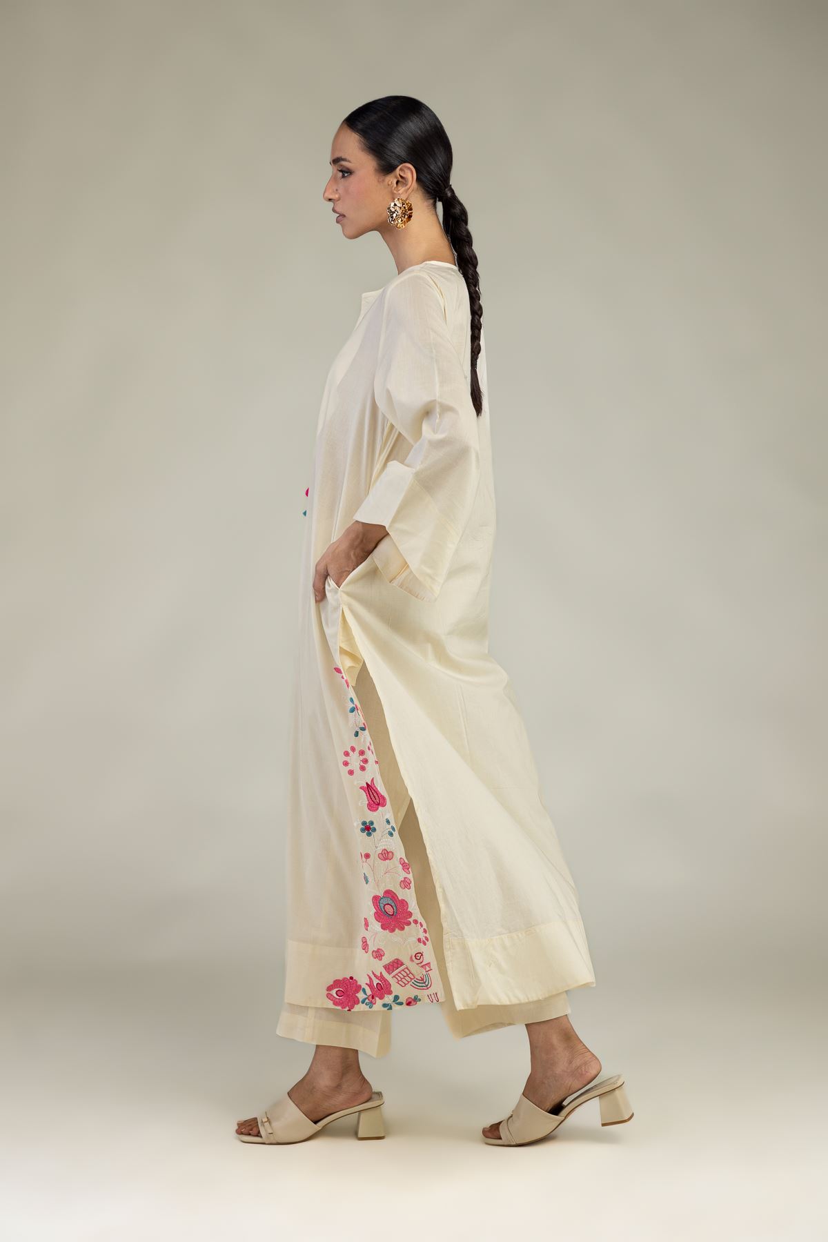 Embroidered Cambric Cambric Pants - 1-26-327-A-J1-VG