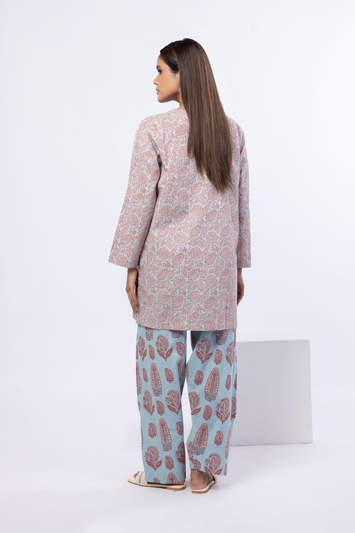 Printed Crosshatch Poplin Kurta - 25-08-8E6-02TA-VG